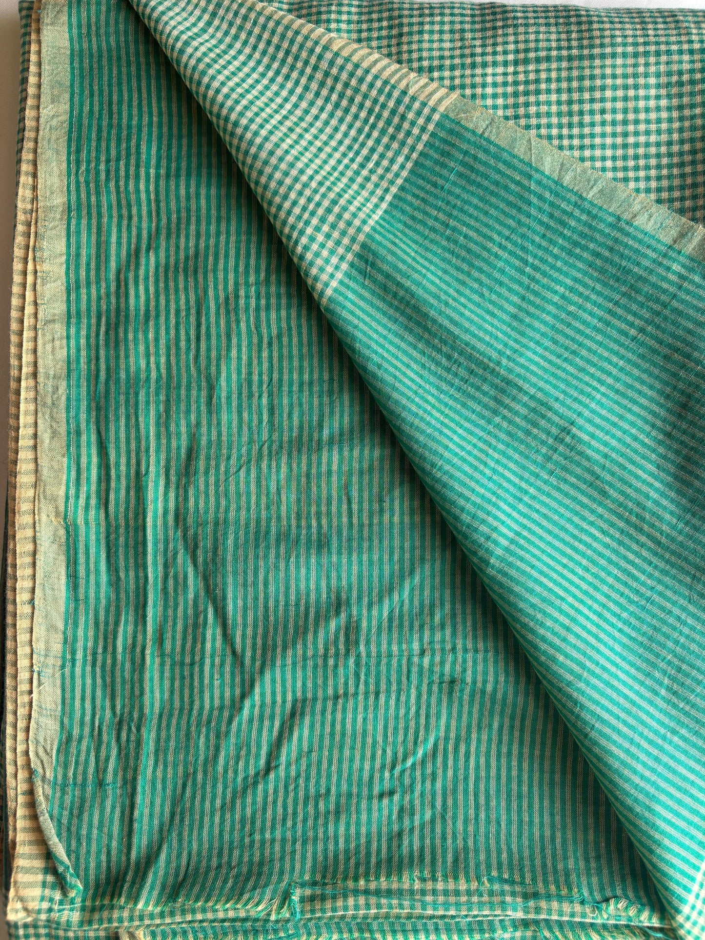 Gamcha Check Mul Cotton handwoven Saree (Handloom Marked)