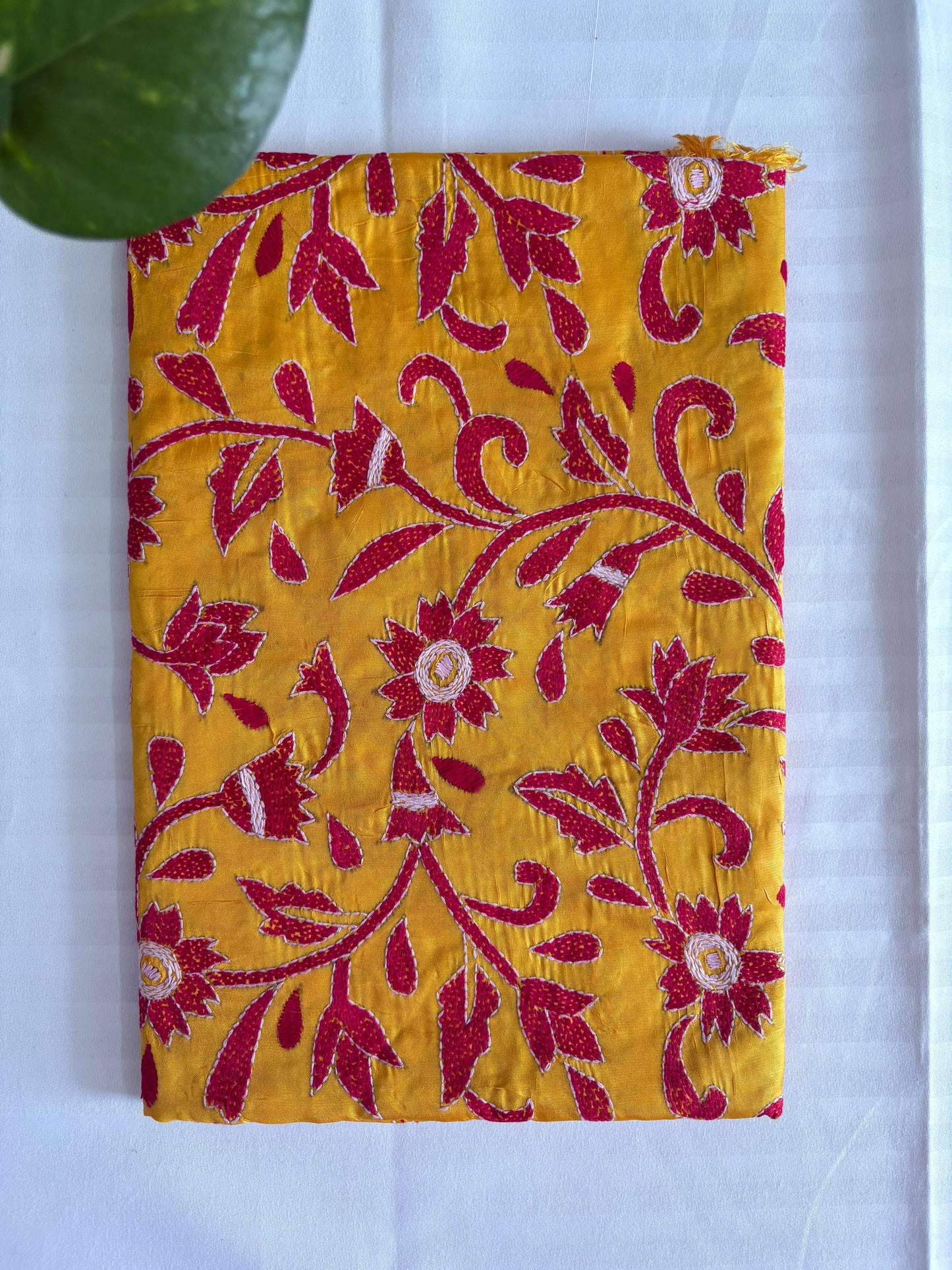 Kantha Stitch Hand Embroidary Full Work Blended Banglore Silk Dupatta 44″