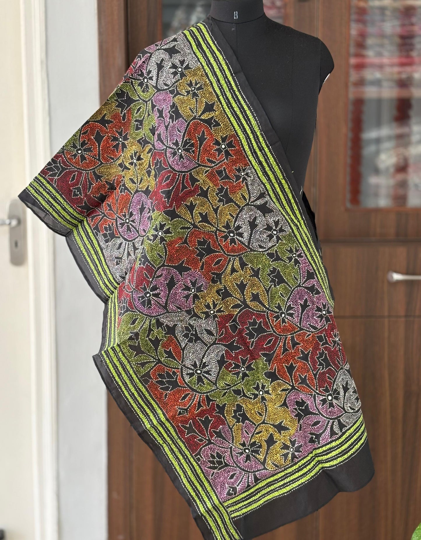 Kantha Art Silk Stole 22"