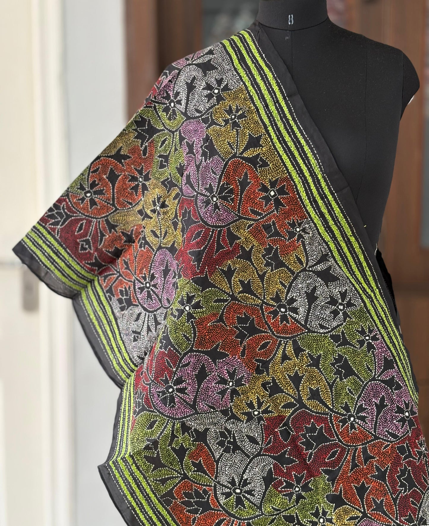 Kantha Art Silk Stole 22"