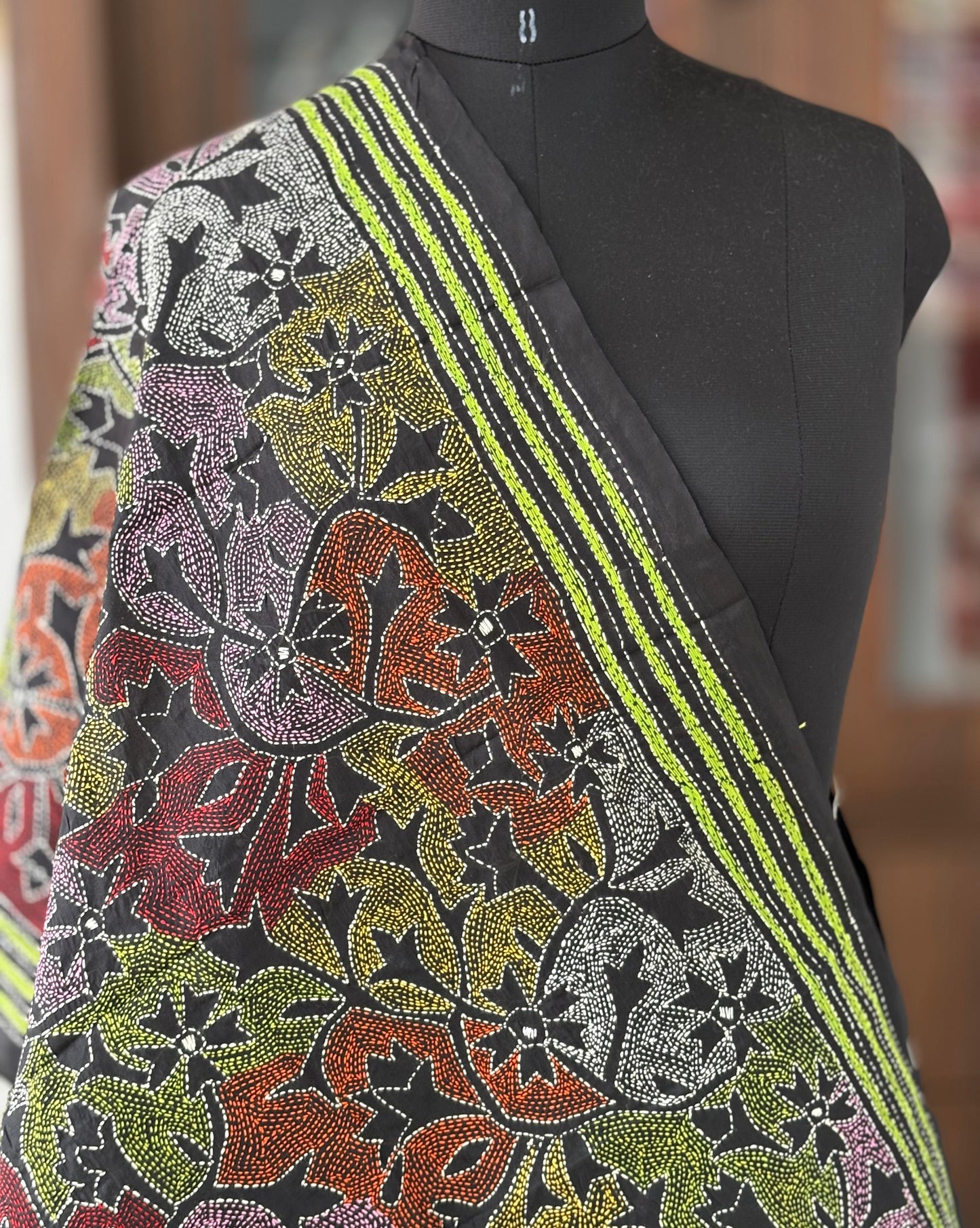 Kantha Art Silk Stole 22"