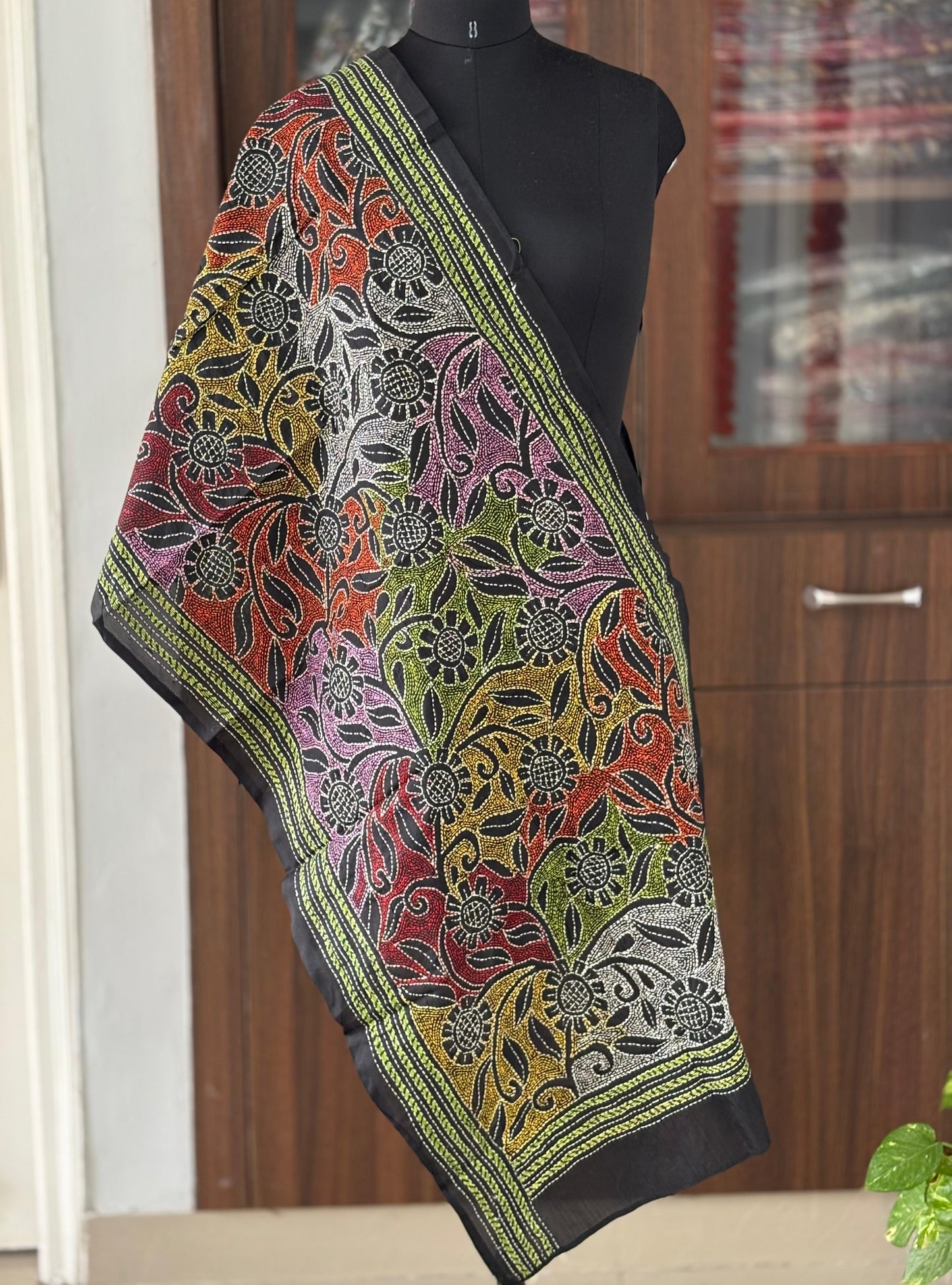 Kantha Art Silk Stole 22"