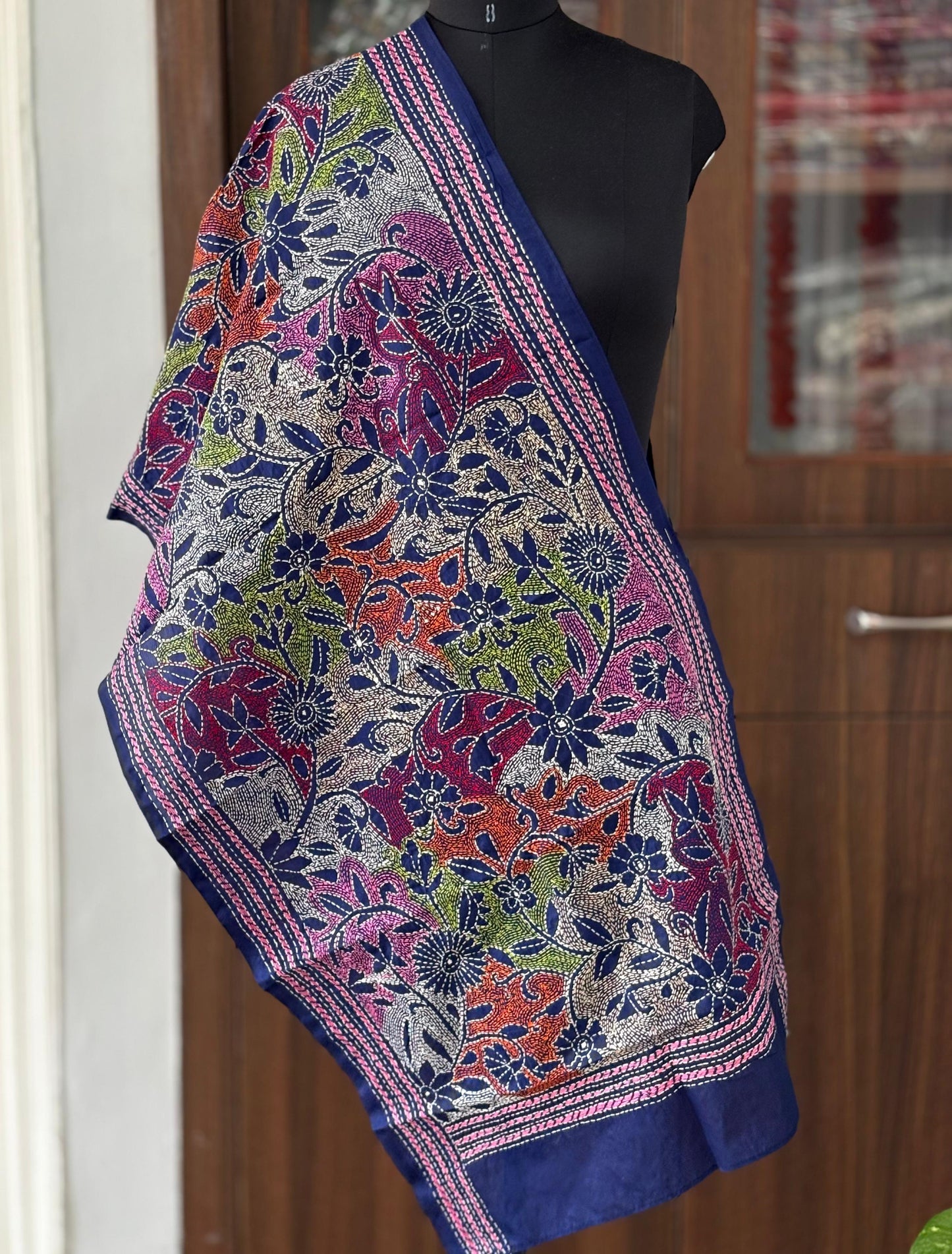 Kantha Art Silk Stole 22"