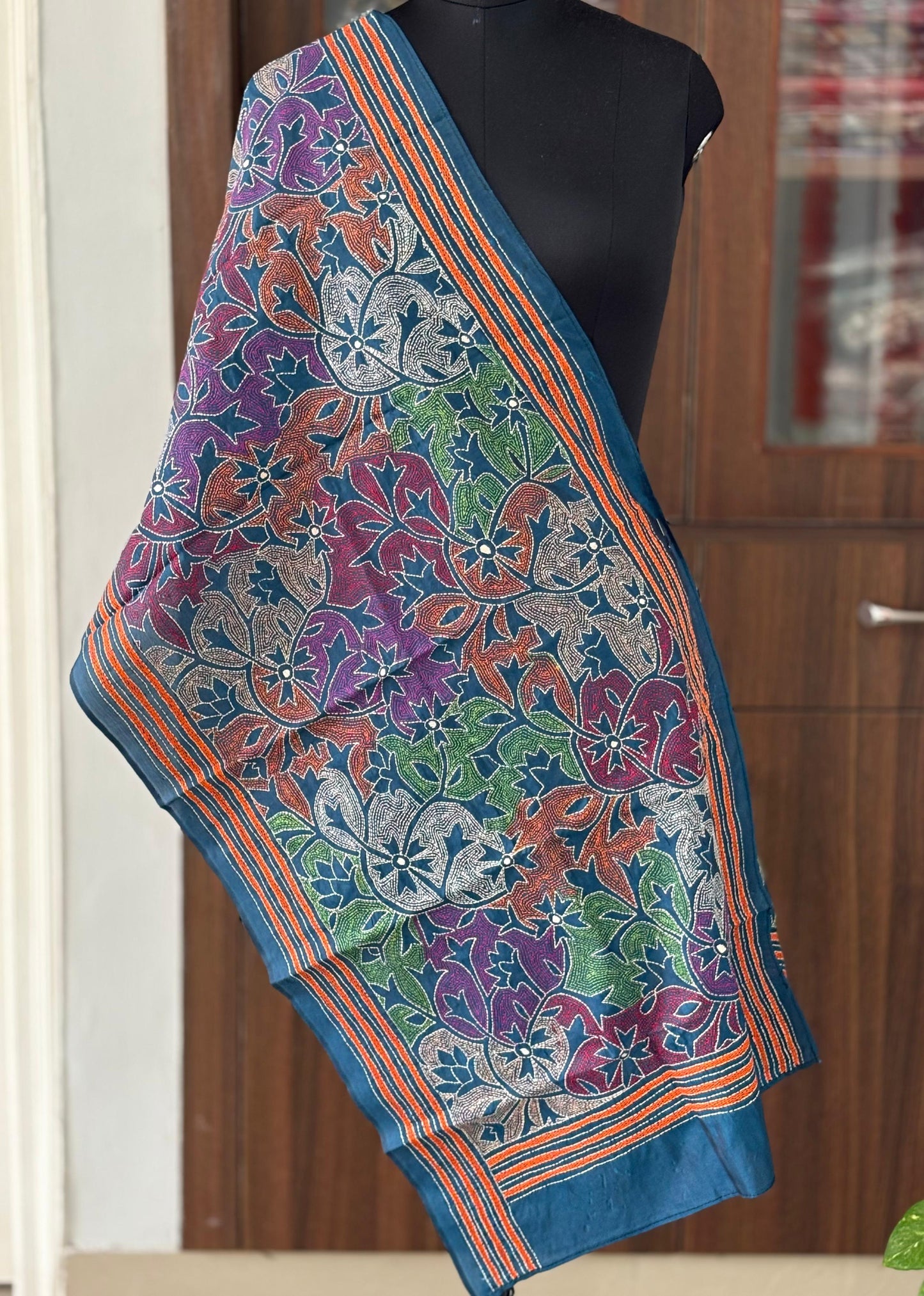 Kantha Art Silk Stole 22"