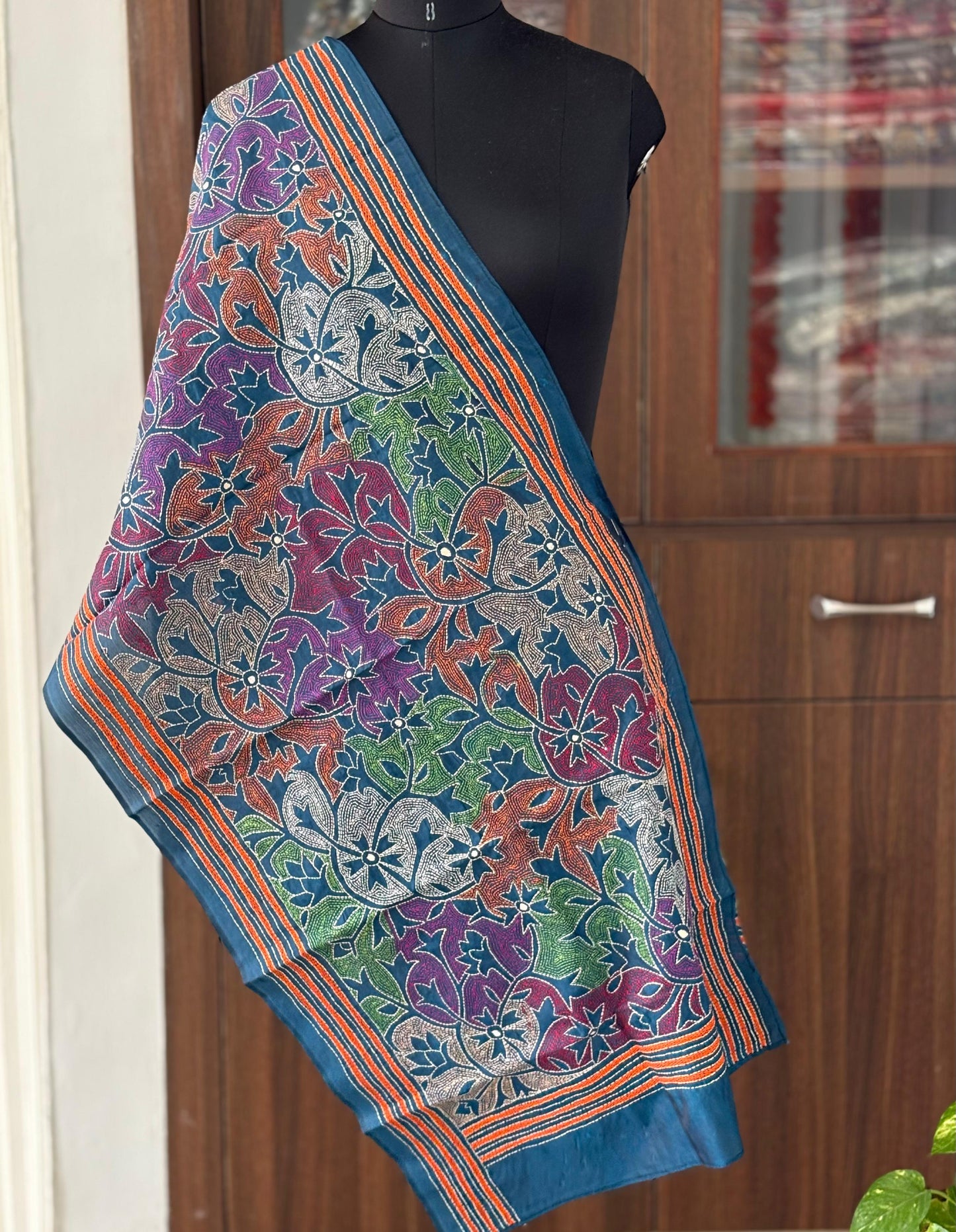Kantha Art Silk Stole 22"