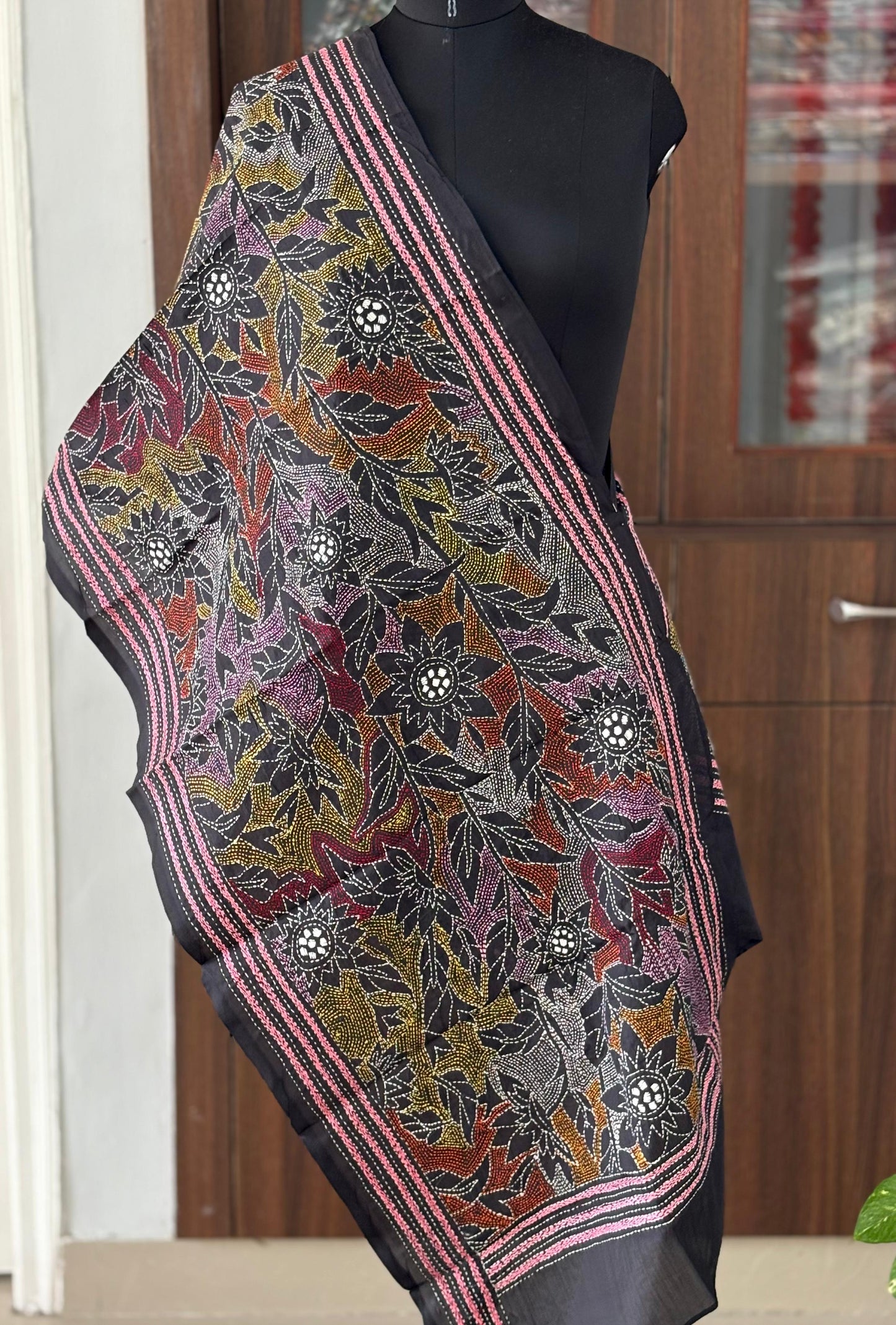 Kantha Art Silk Stole 22"