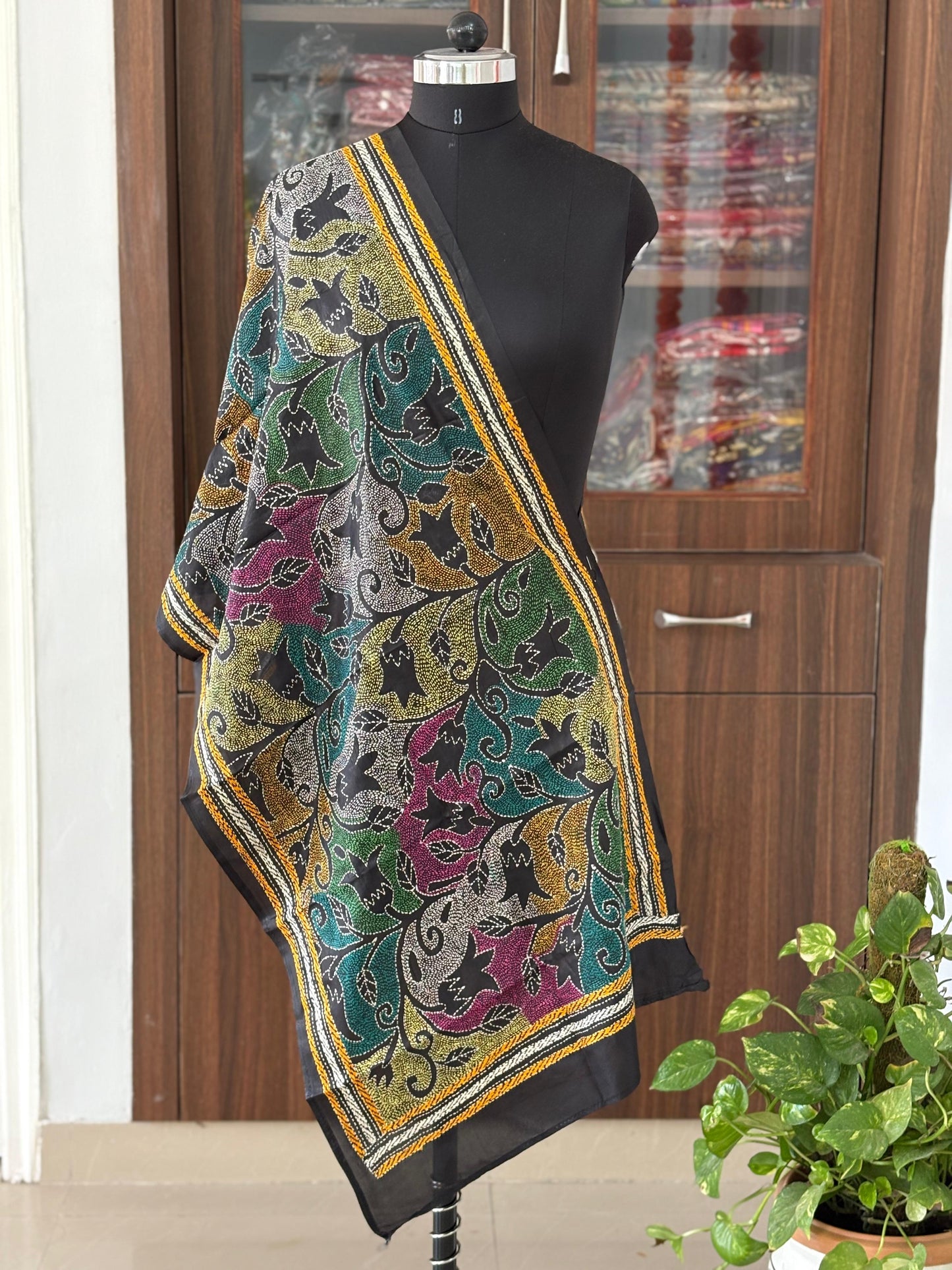 Kantha Art Silk Stole 22"