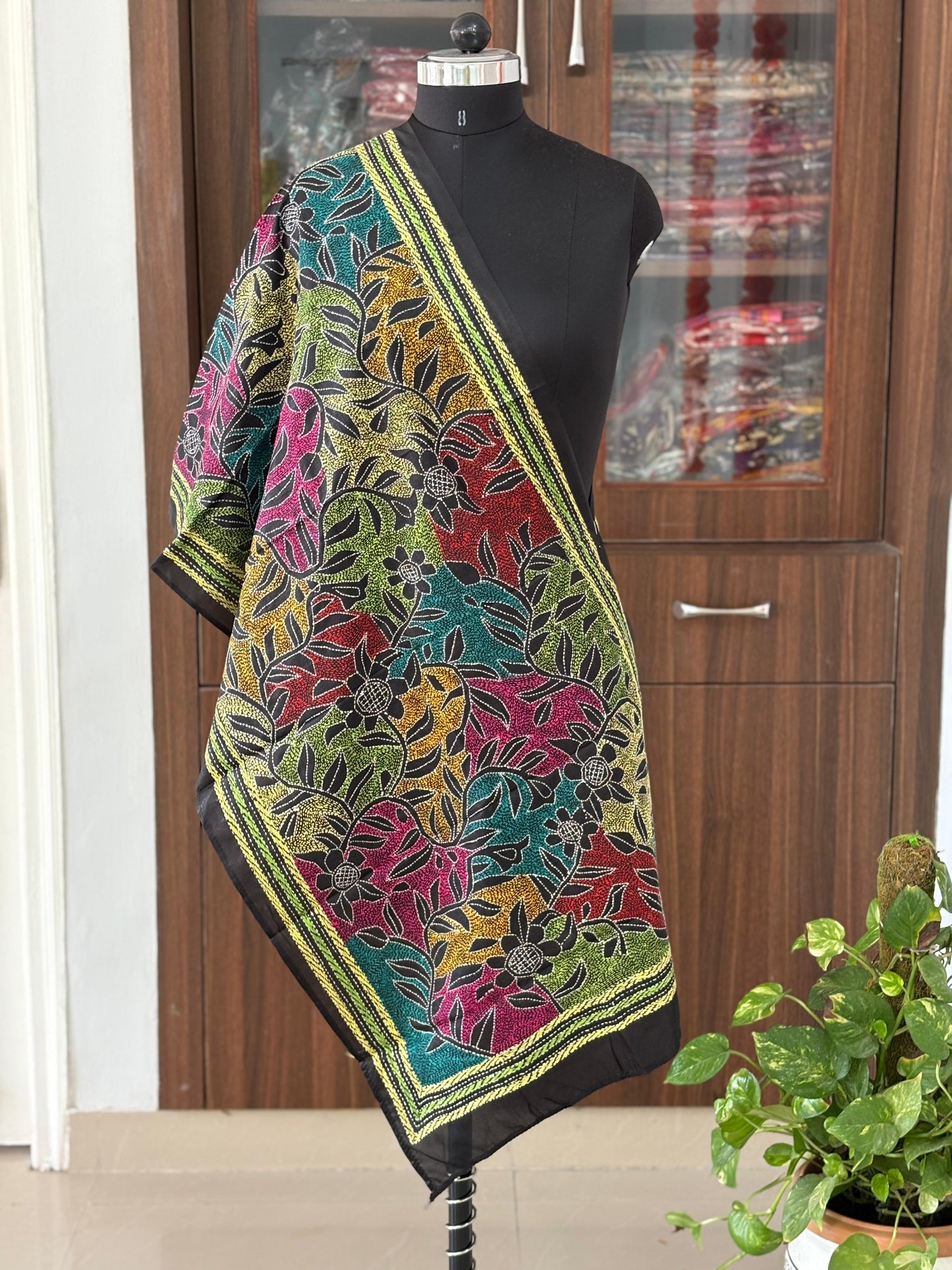 Kantha Art Silk Stole 22"