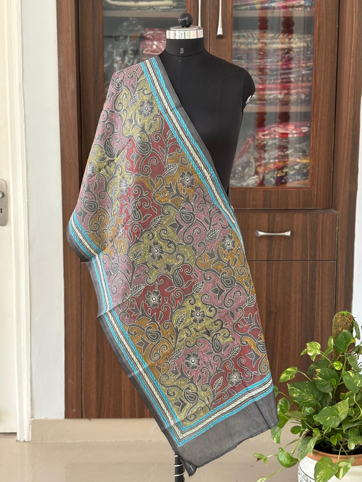 Kantha Art Silk Stole 22"