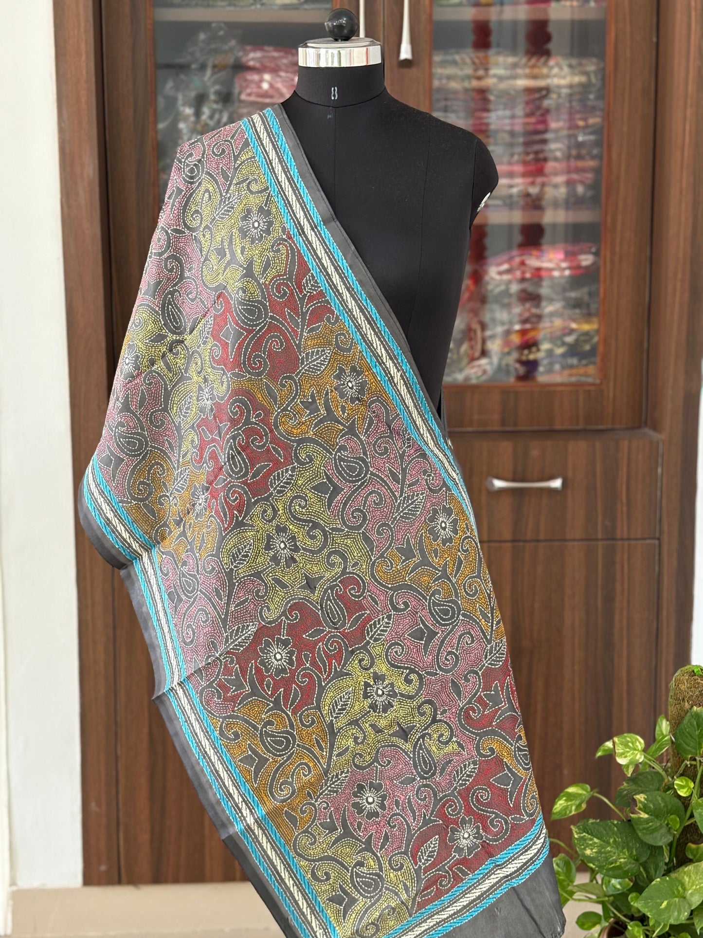 Kantha Art Silk Stole 22"