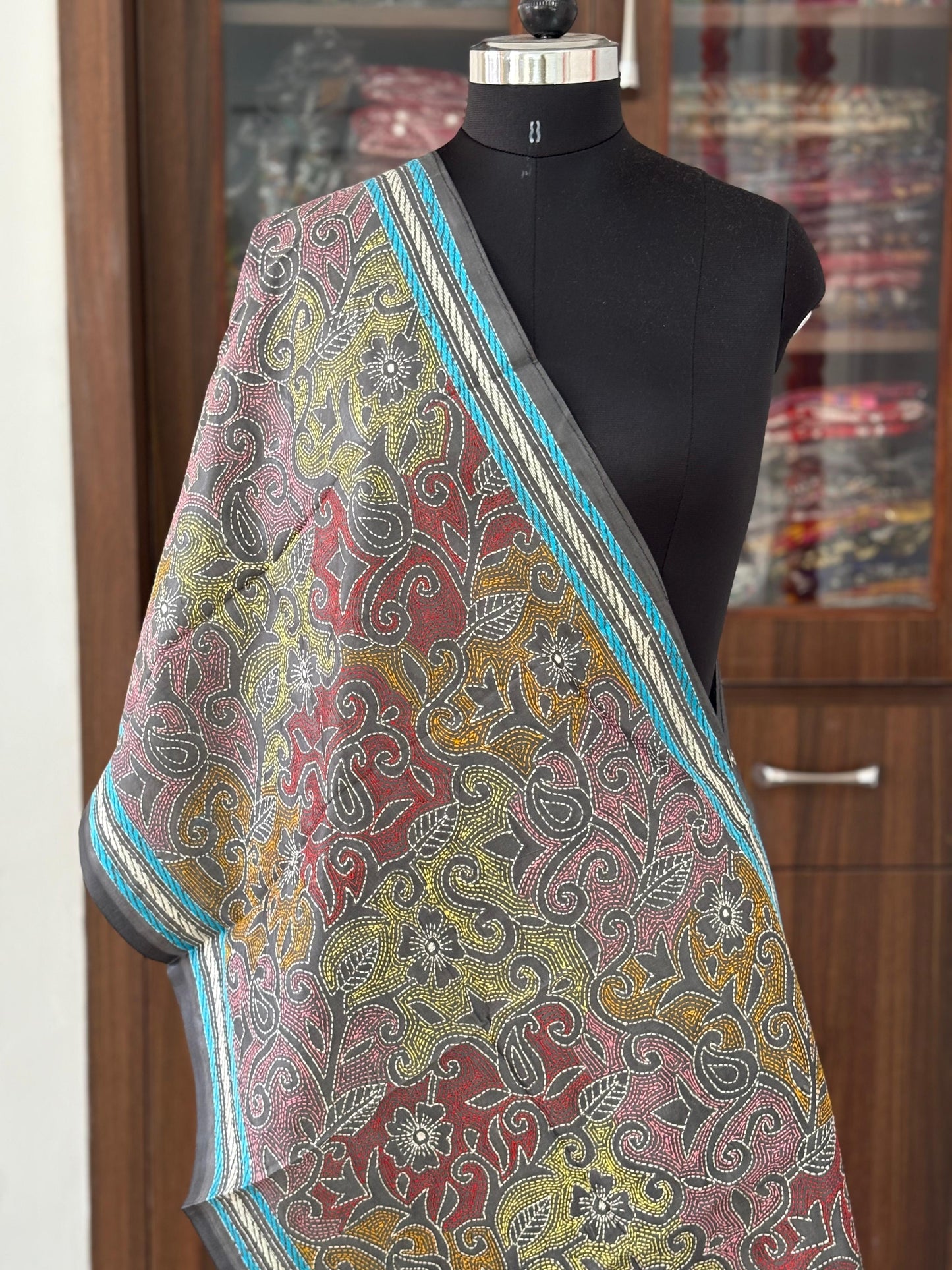 Kantha Art Silk Stole 22"