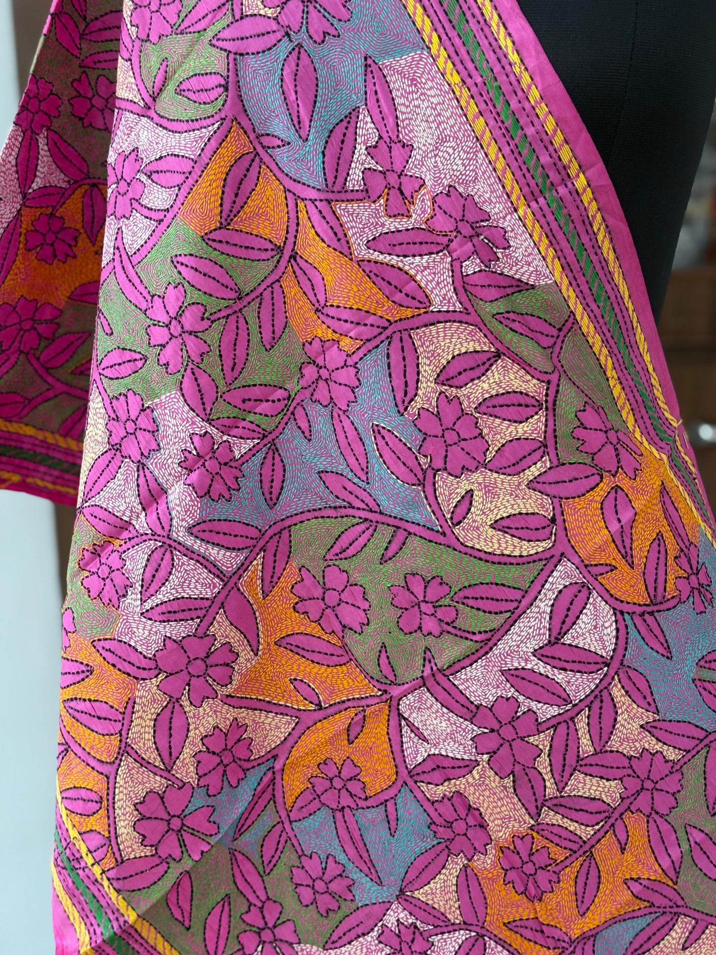 Kantha Art Silk Stole 22"