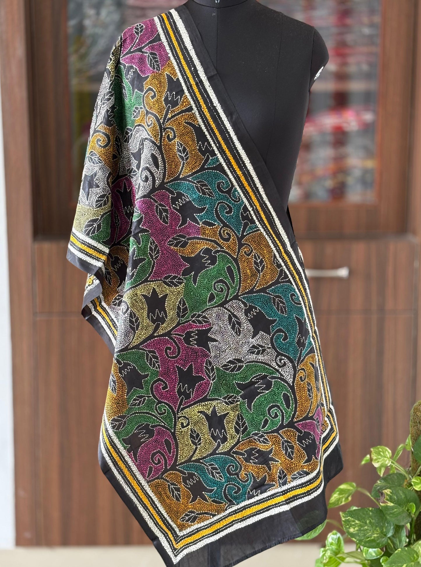 Kantha Art Silk Stole 22"
