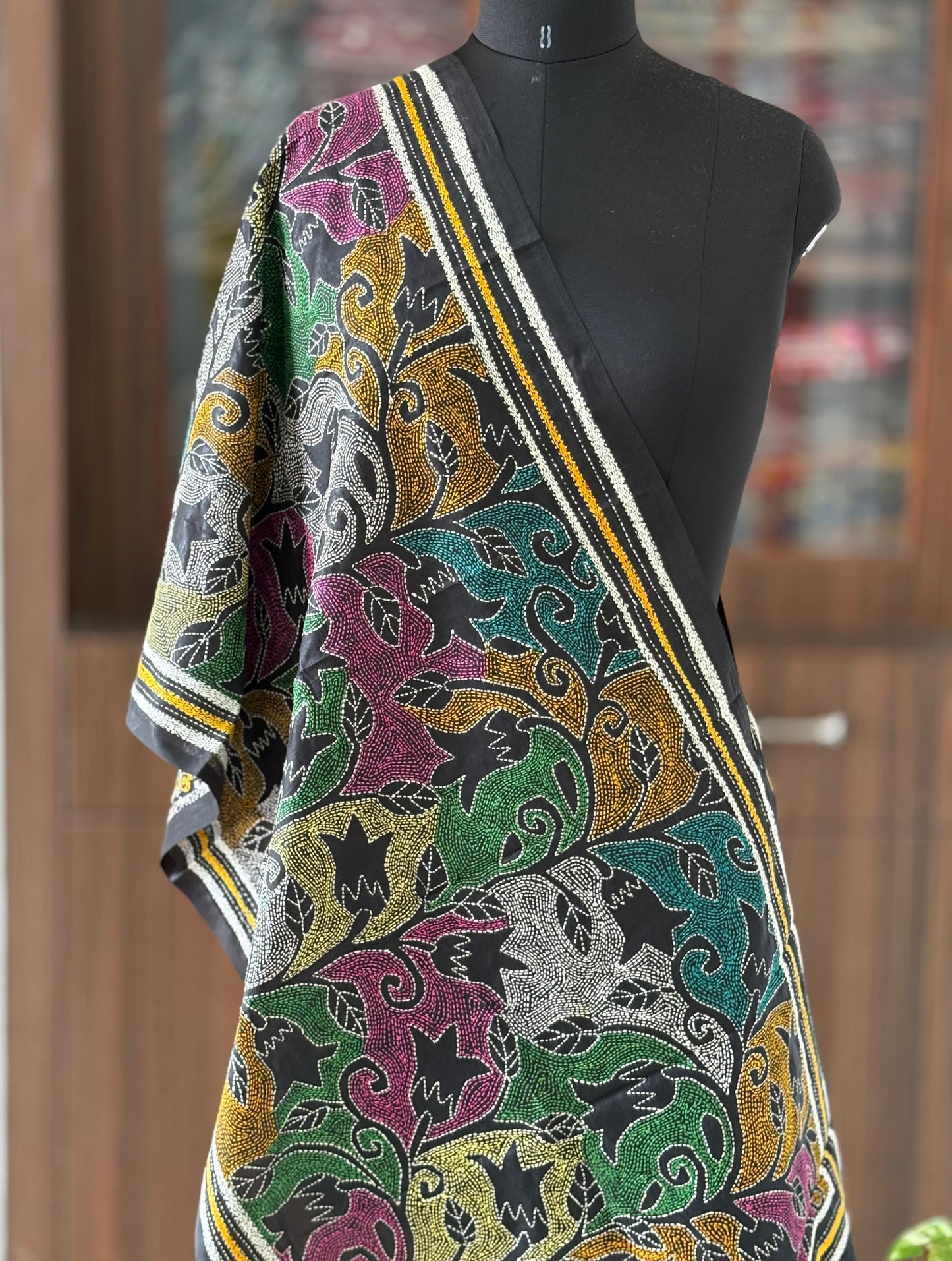 Kantha Art Silk Stole 22"