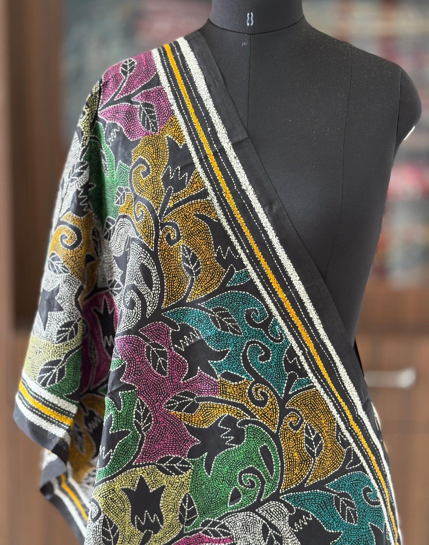 Kantha Art Silk Stole 22"