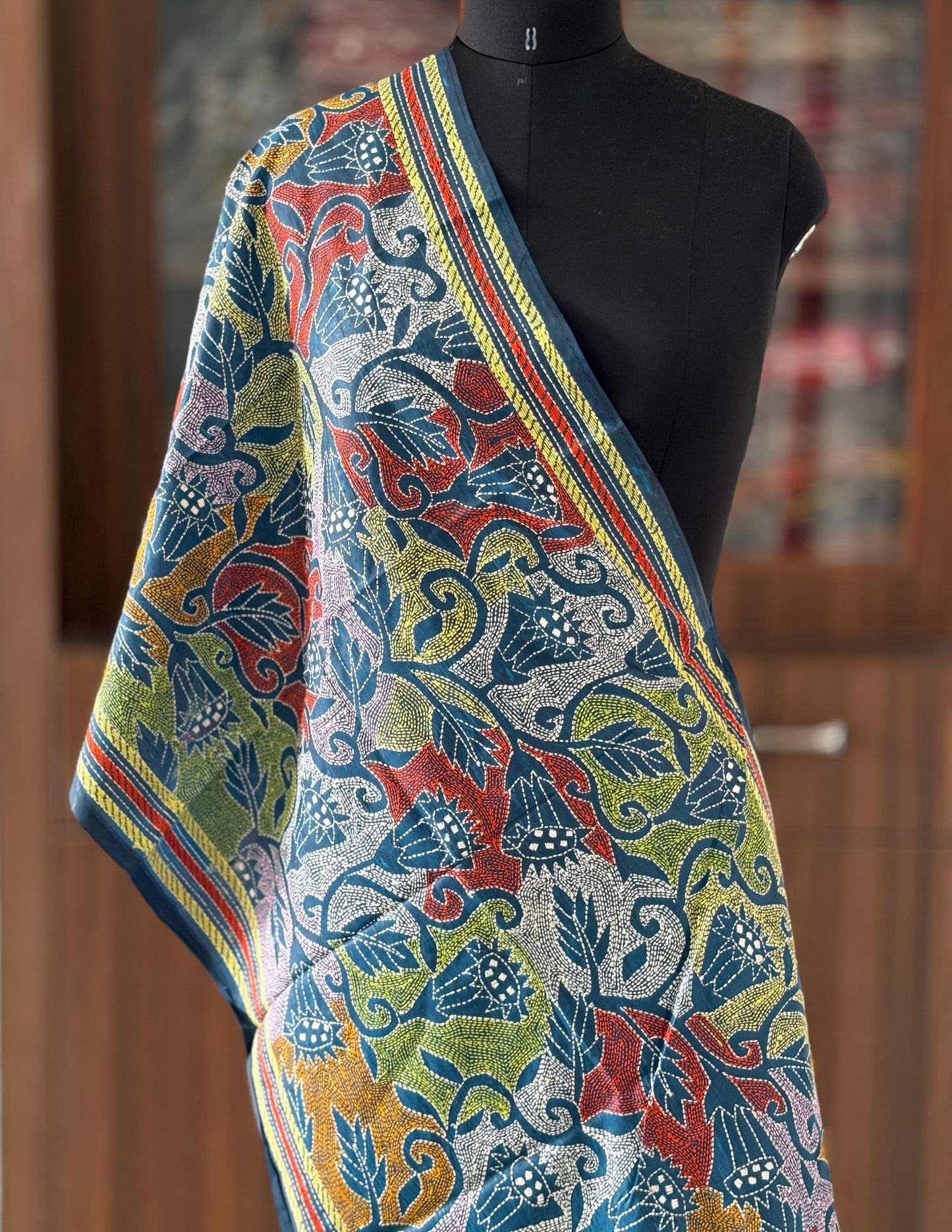Kantha Art Silk Stole 22"