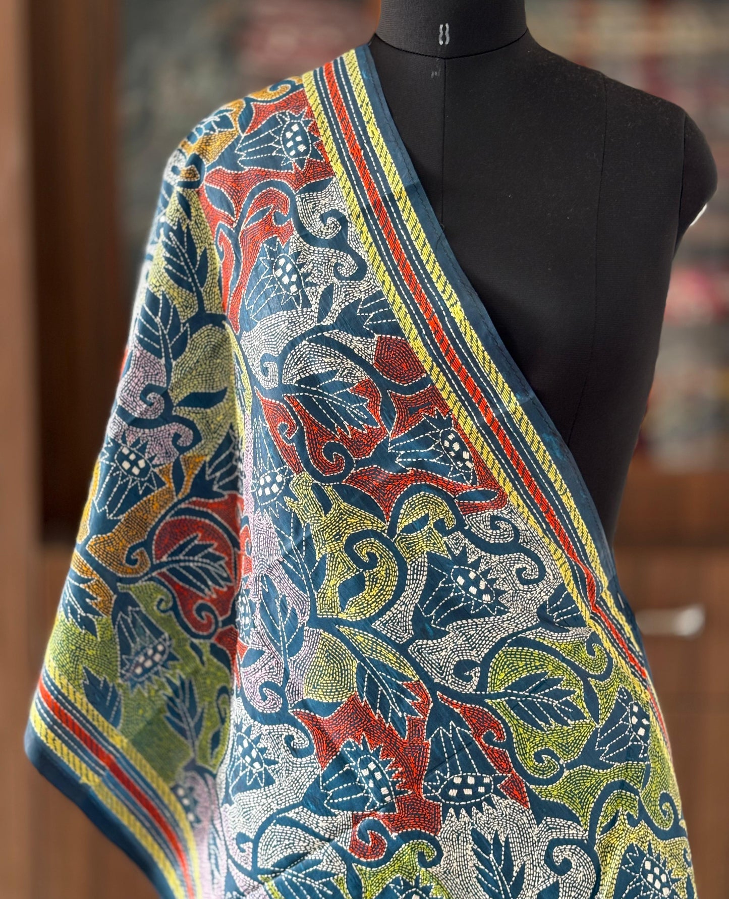 Kantha Art Silk Stole 22"