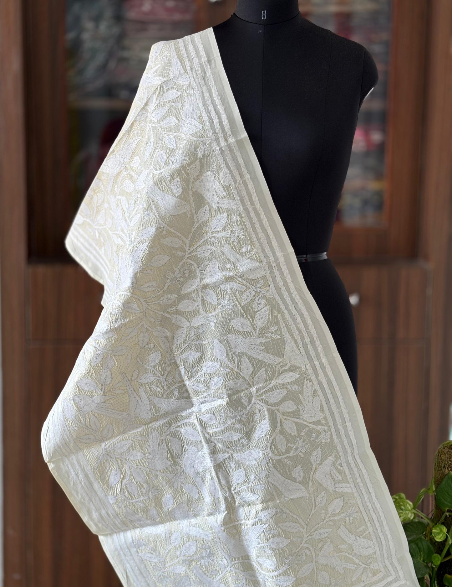 Nakshi Kantha Semi Tusshar silk Stole