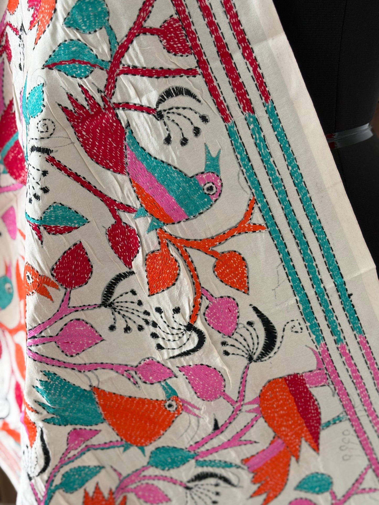 Nakshi Kantha Semi Tusshar silk Stole