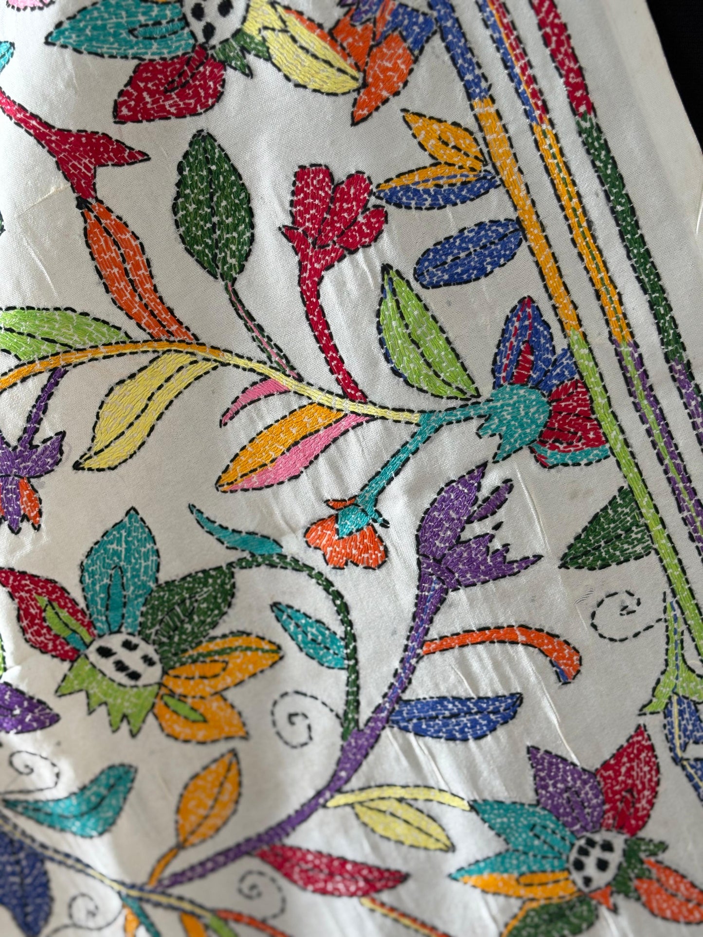 Nakshi Kantha Semi Tusshar silk Stole