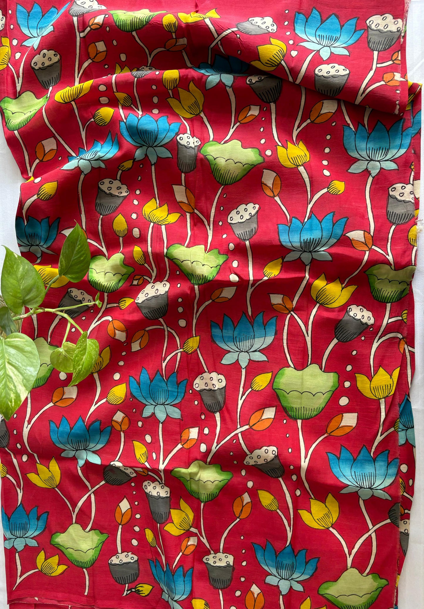 Pen Kalamkari hand painted Banglore silk fabric