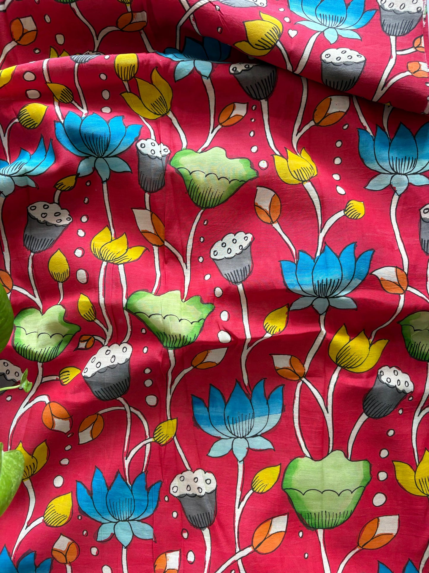 Pen Kalamkari hand painted Banglore silk fabric