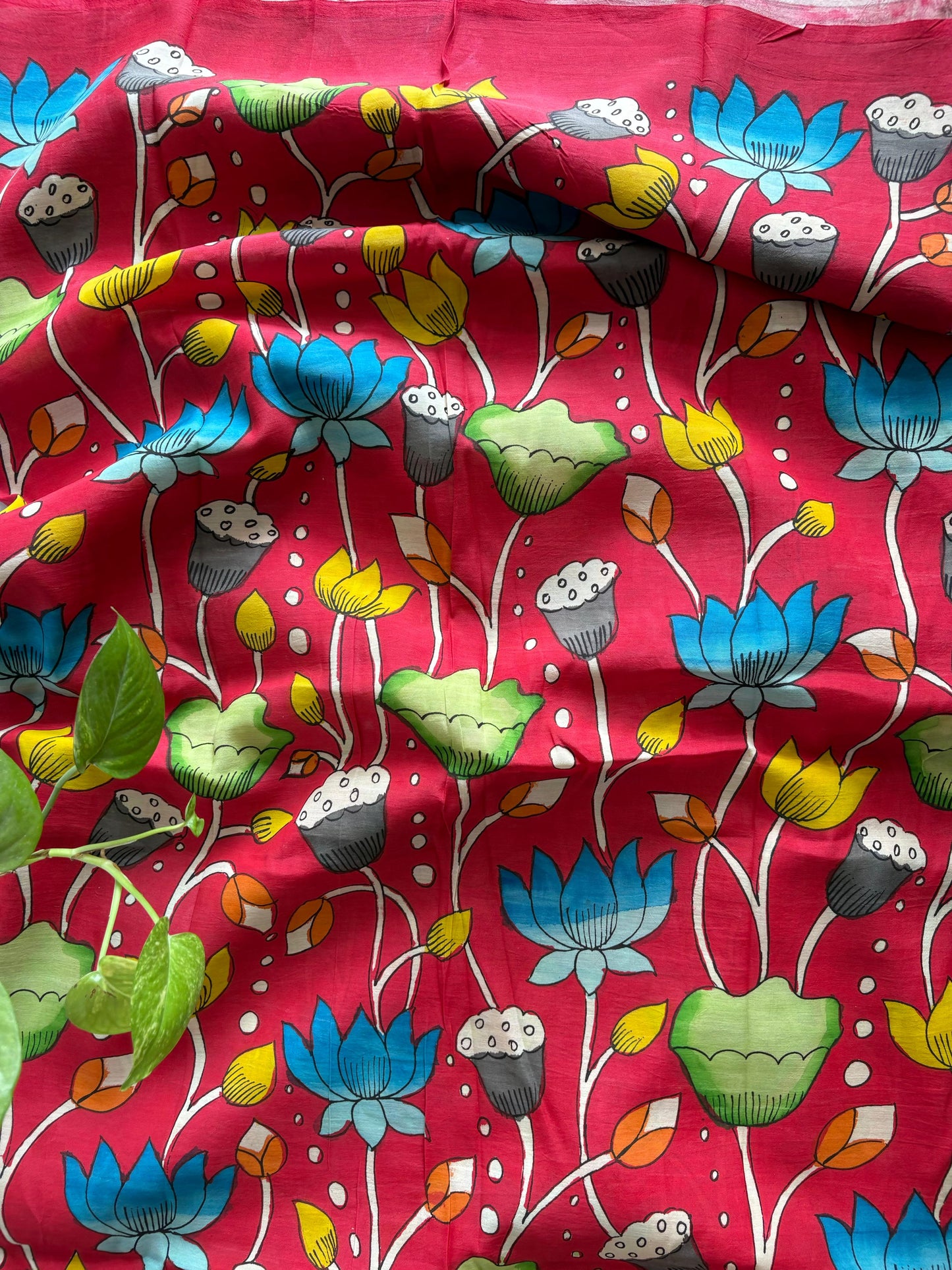 Pen Kalamkari hand painted Banglore silk fabric