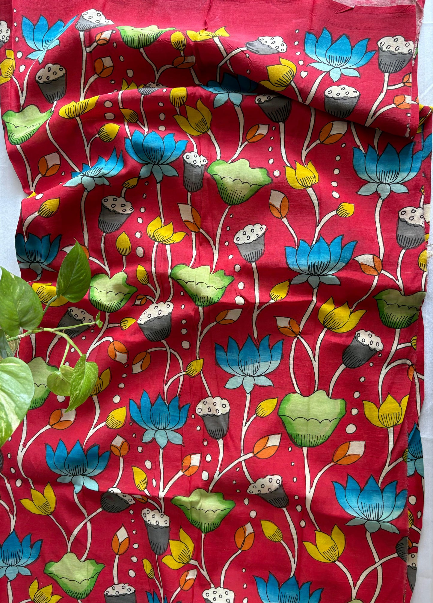 Pen Kalamkari hand painted Banglore silk fabric