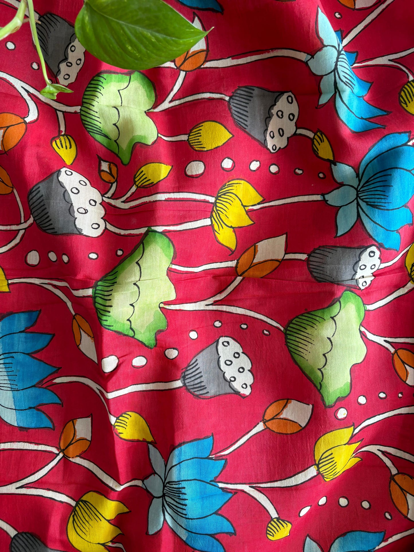 Pen Kalamkari hand painted Banglore silk fabric