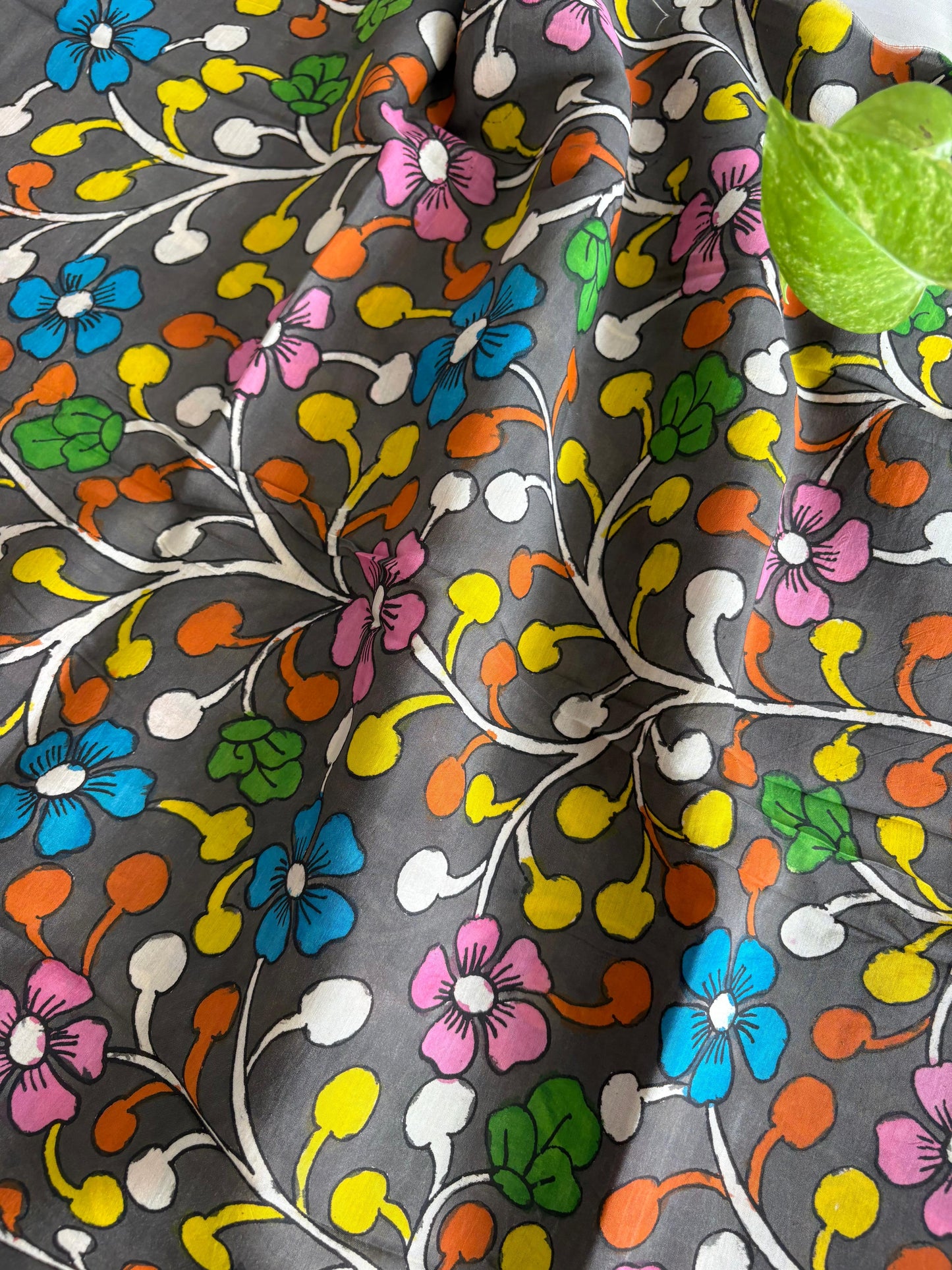 Pen Kalamkari hand painted Banglore silk fabric