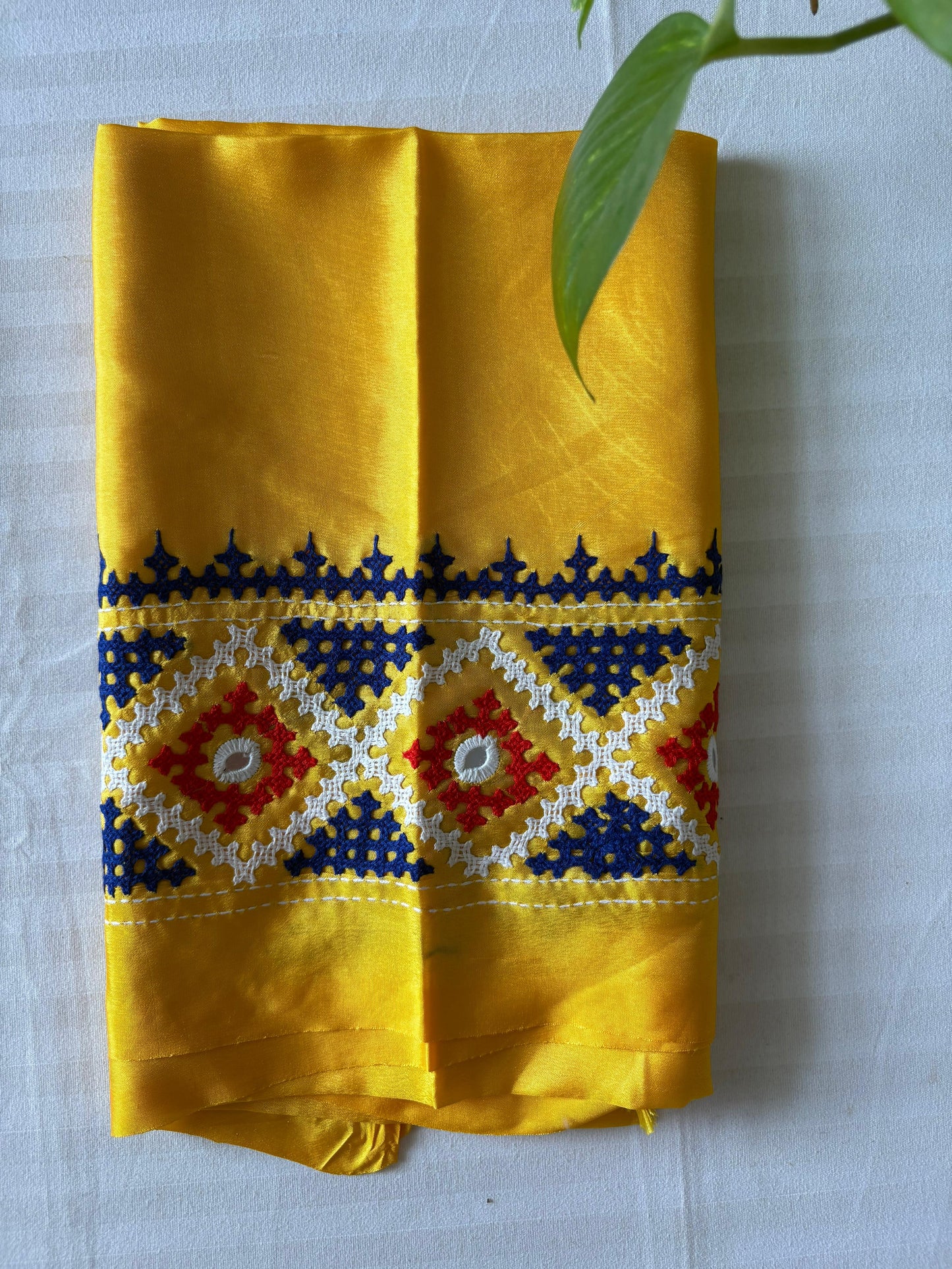 Gujrati work blouse pieces in art silk 1 mtr