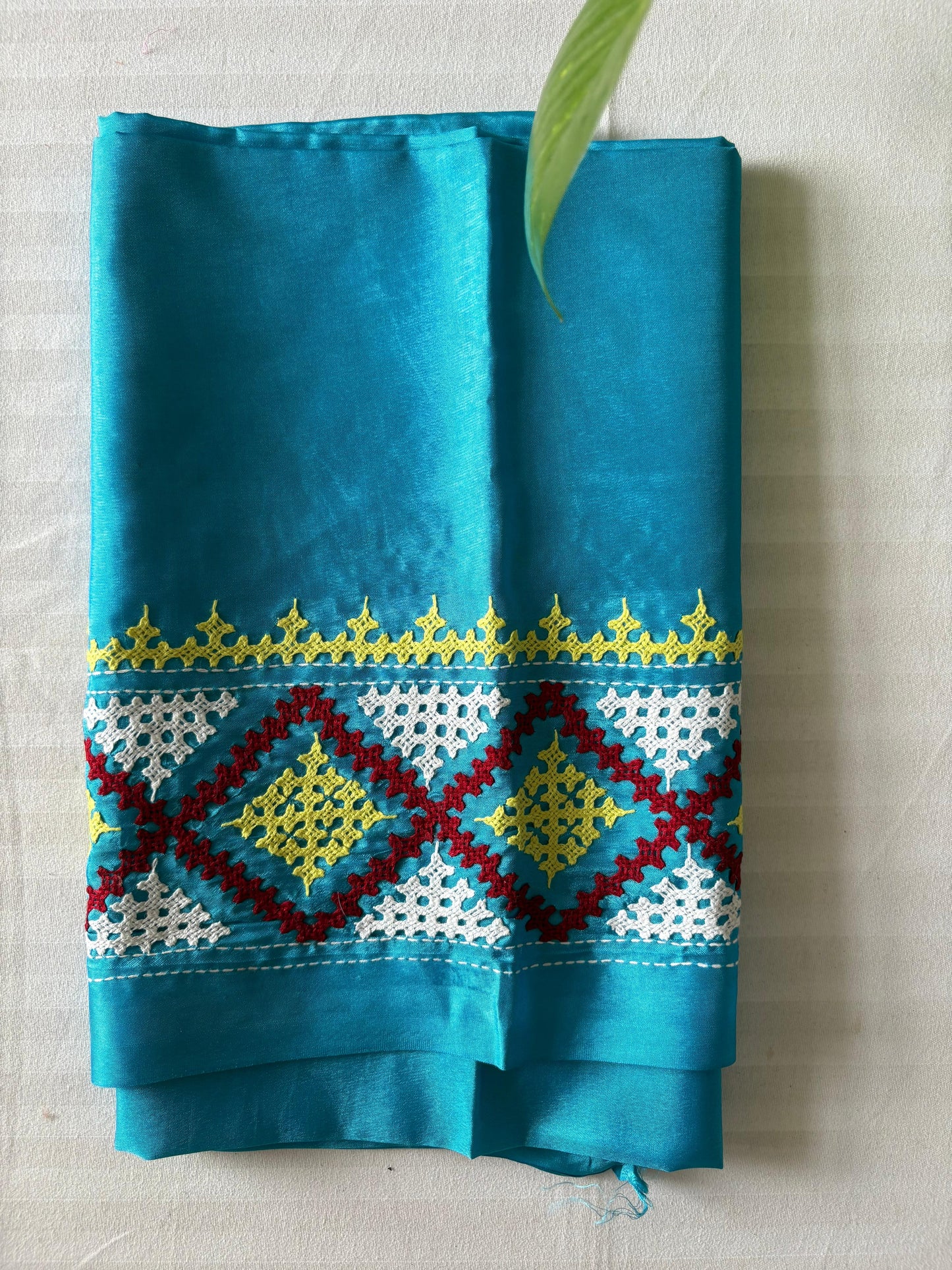 Gujrati work blouse pieces in art silk 1 mtr