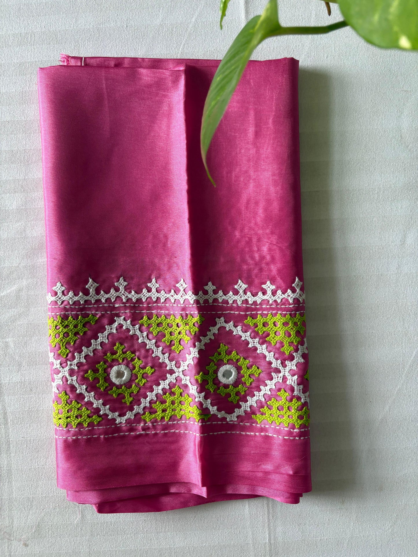 Gujrati work blouse pieces in art silk 1 mtr