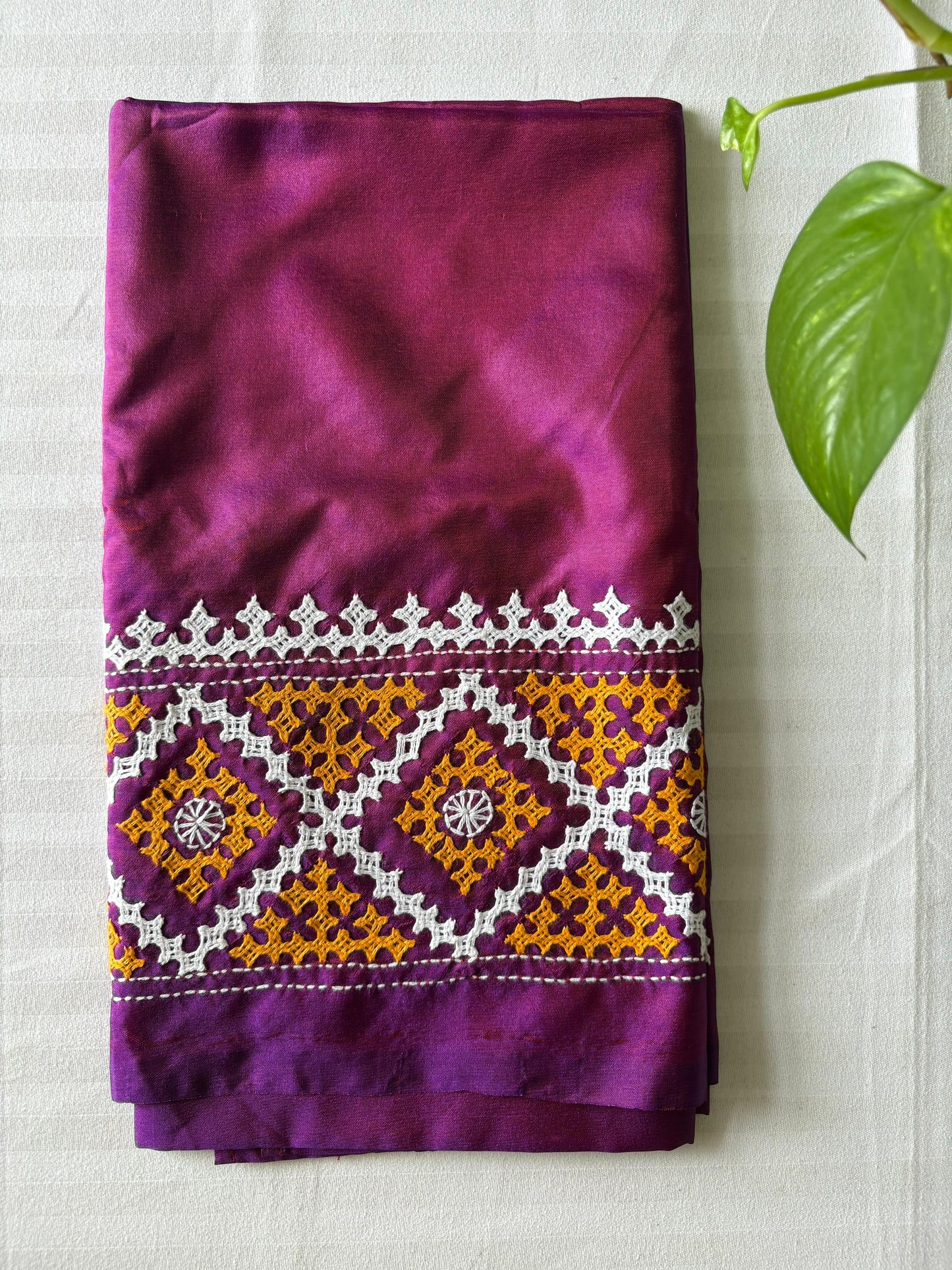 Gujrati work blouse pieces in art silk 1 mtr