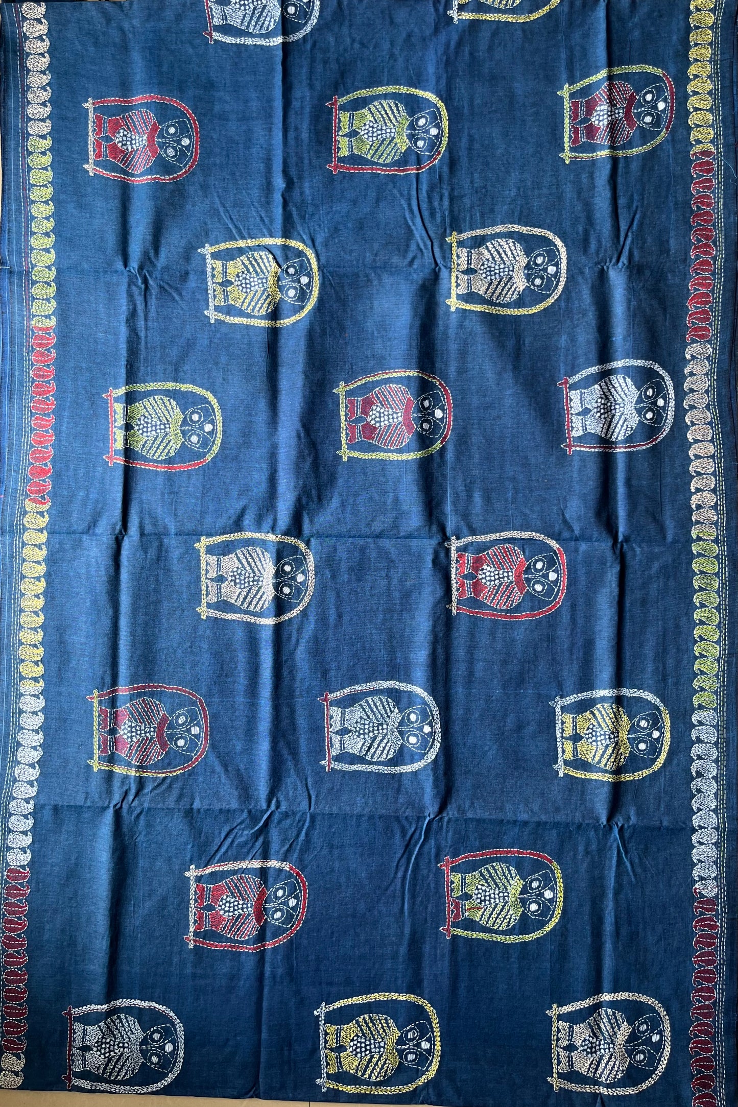 Kantha Hand Embroidered Pure Cotton Saree