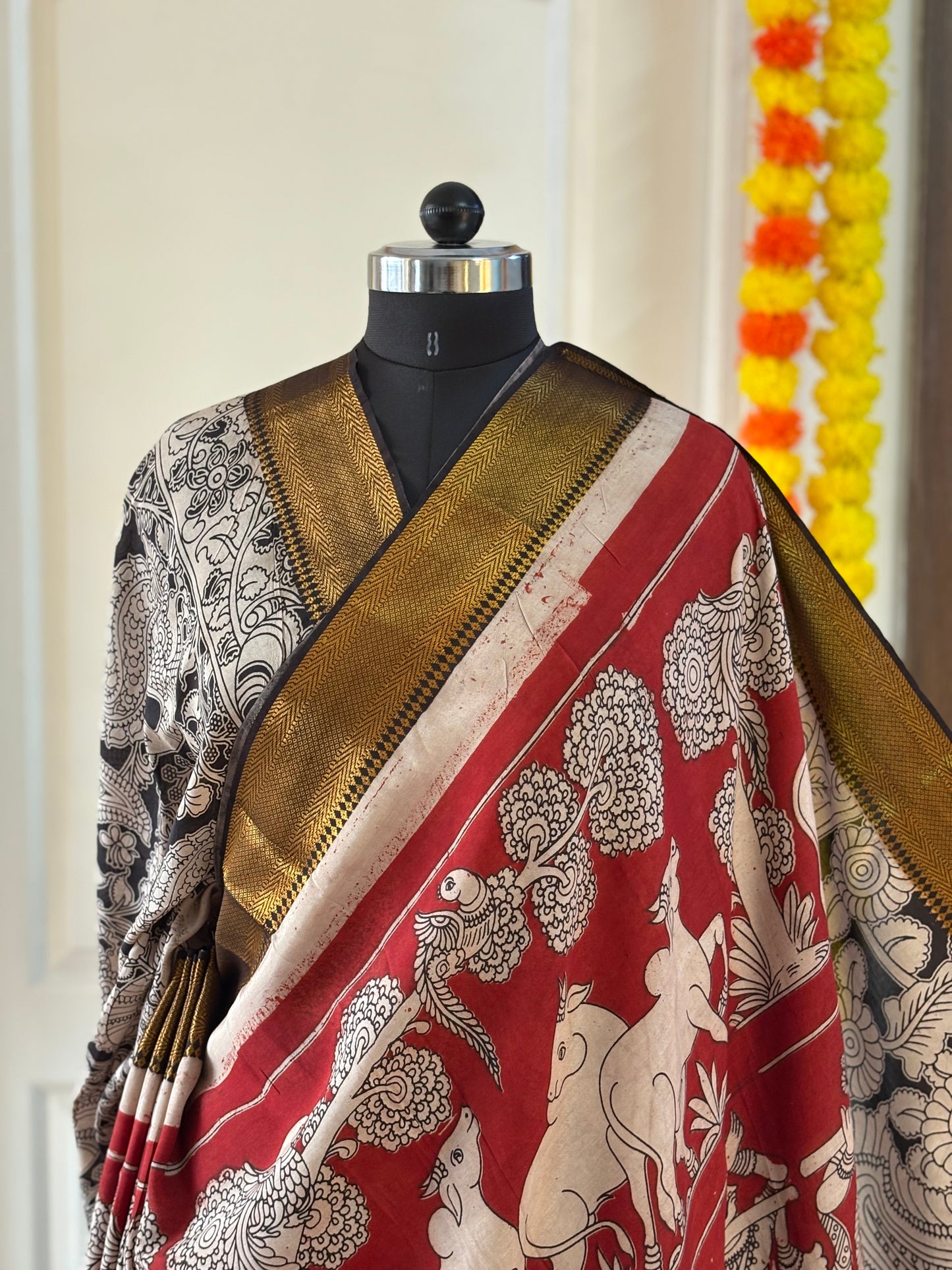 Printed Kalamkari Silk Saree with blouse