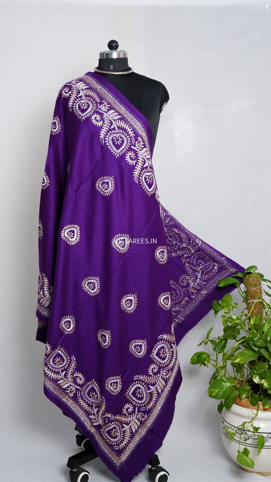 Kantha Hand Embroidered Warm Shawl