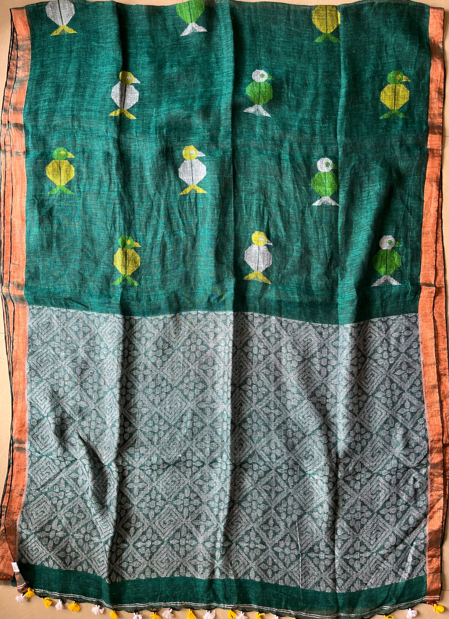 Linen By Linen Handloom Saree (Handloom Marked)