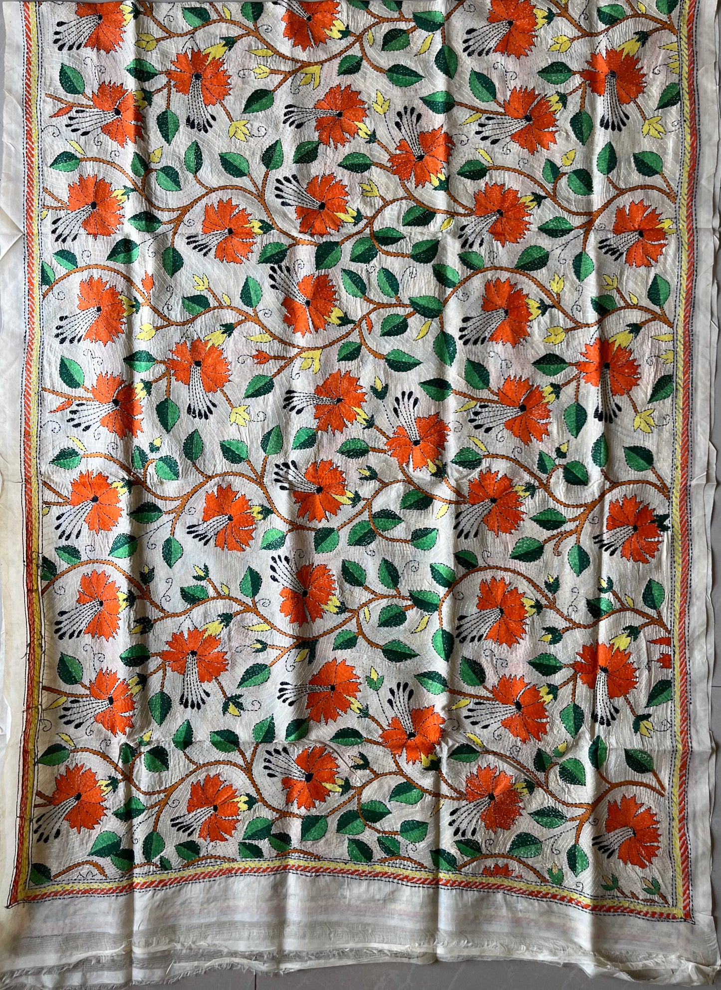 Nakshi Kantha Stitch Silk Dupatta