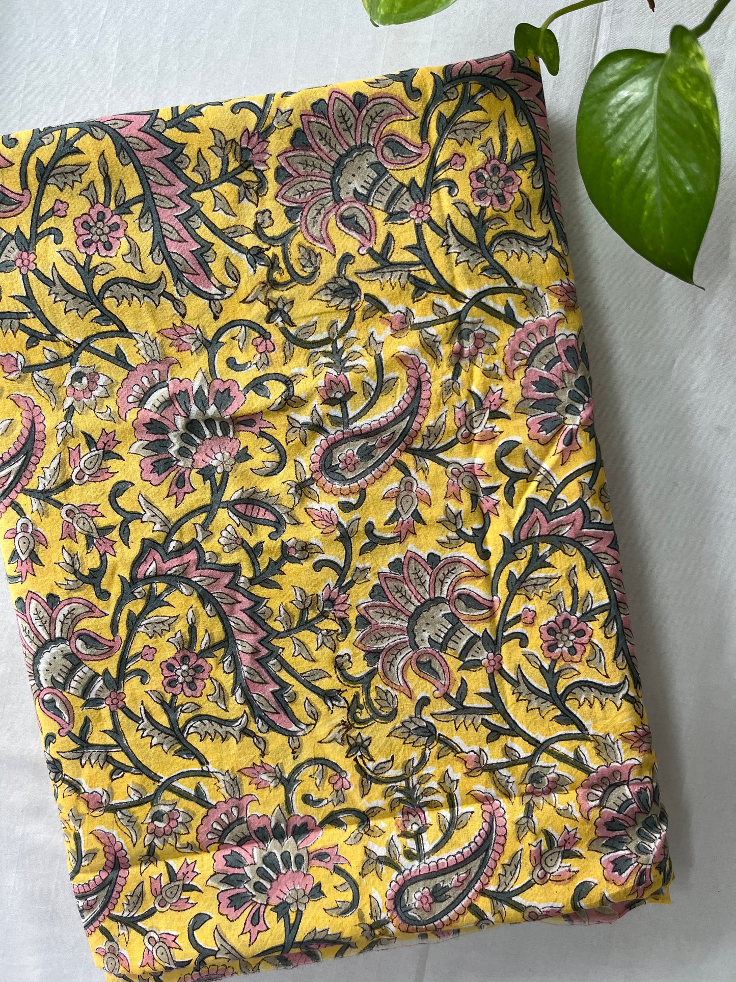 Block printed pure Cotton 1 Mtr. Blouse Piece/ running fabric