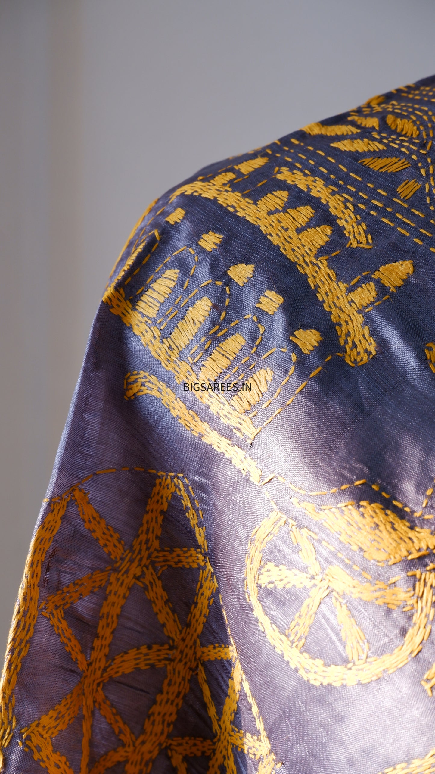 Kantha Hand Embroidary Full Work Pure Tassar Silk Dupatta36”