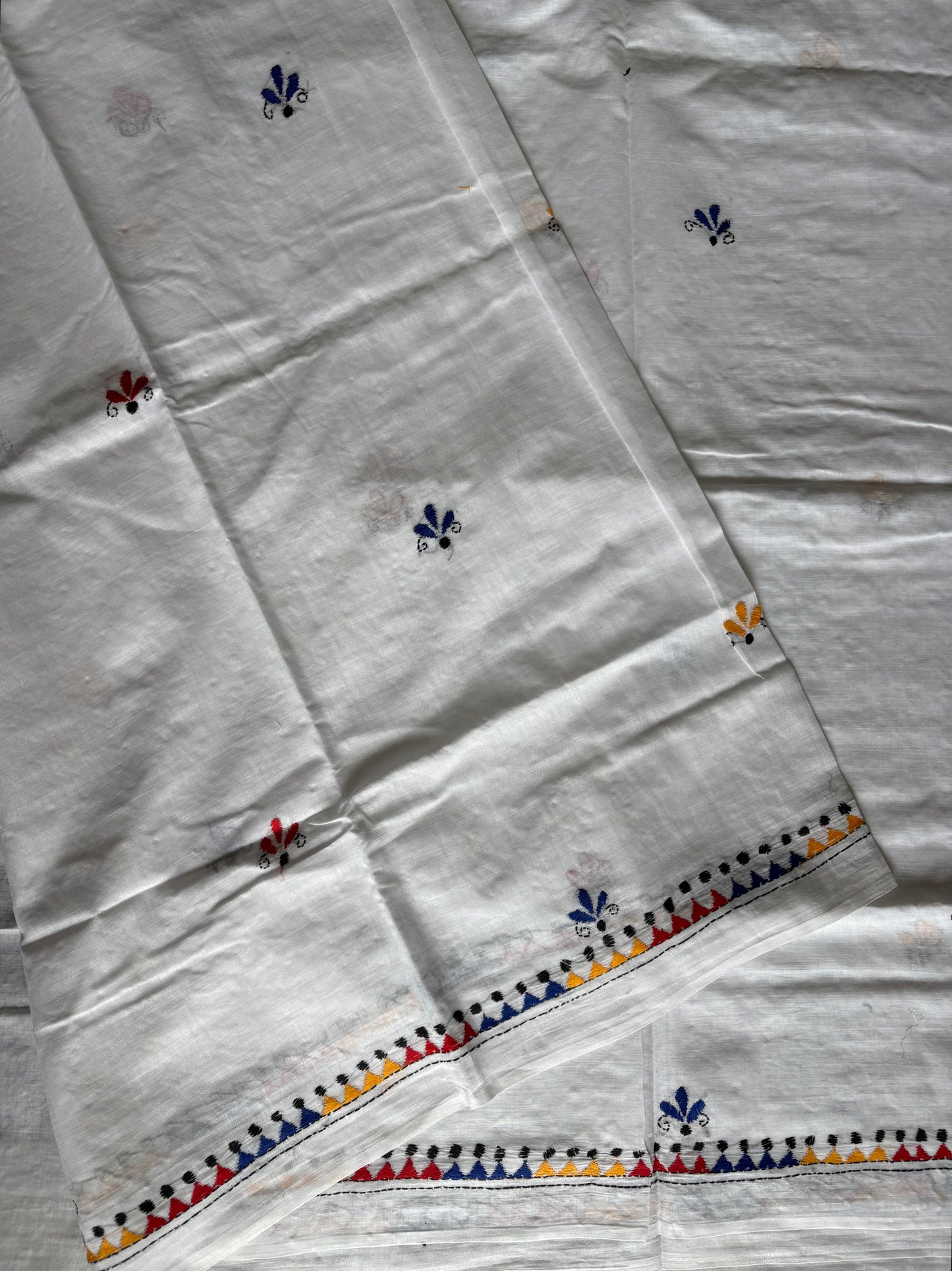 Kantha Hand Embroidered Pure Cotton Saree