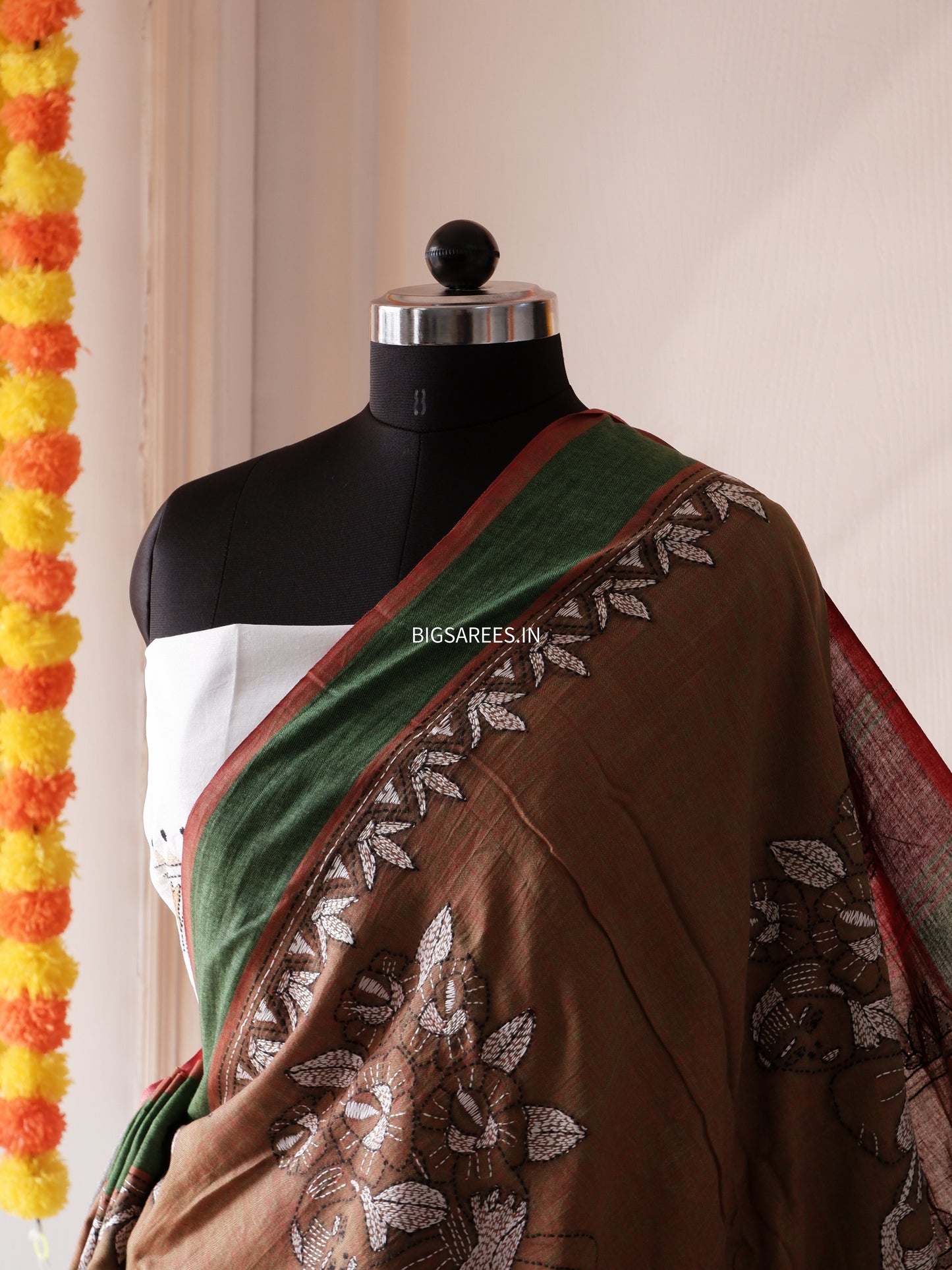 Kantha Hand Embroidered Pure Cotton Saree