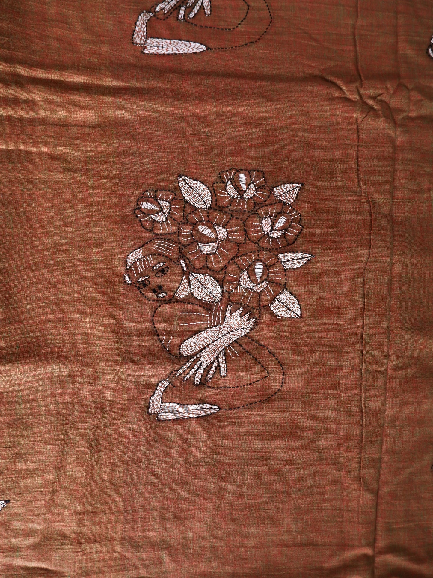 Kantha Hand Embroidered Pure Cotton Saree