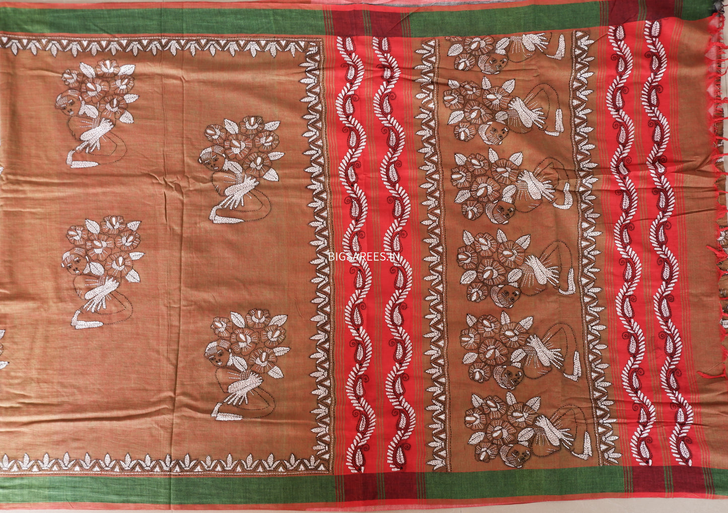 Kantha Hand Embroidered Pure Cotton Saree