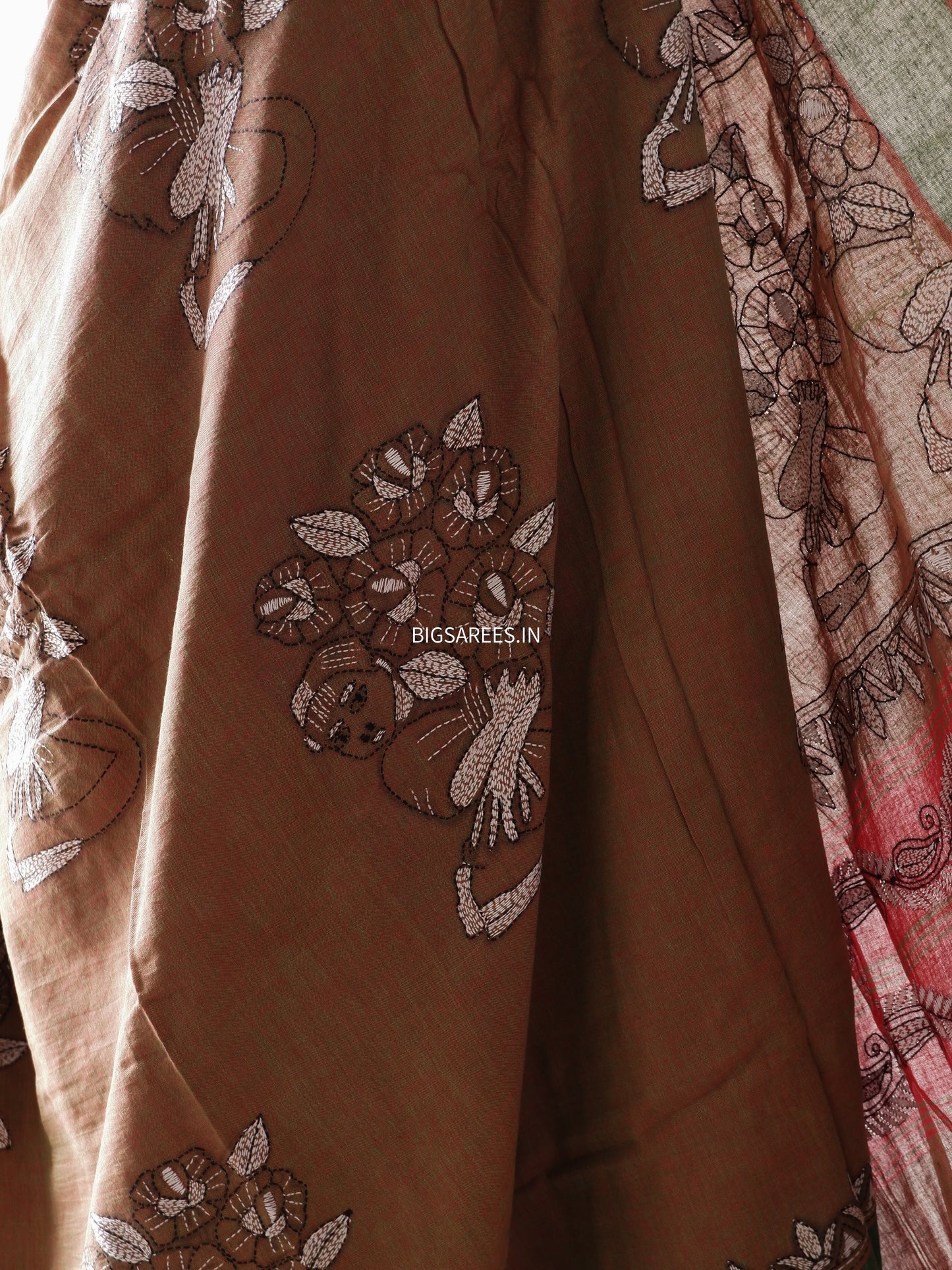 Kantha Hand Embroidered Pure Cotton Saree