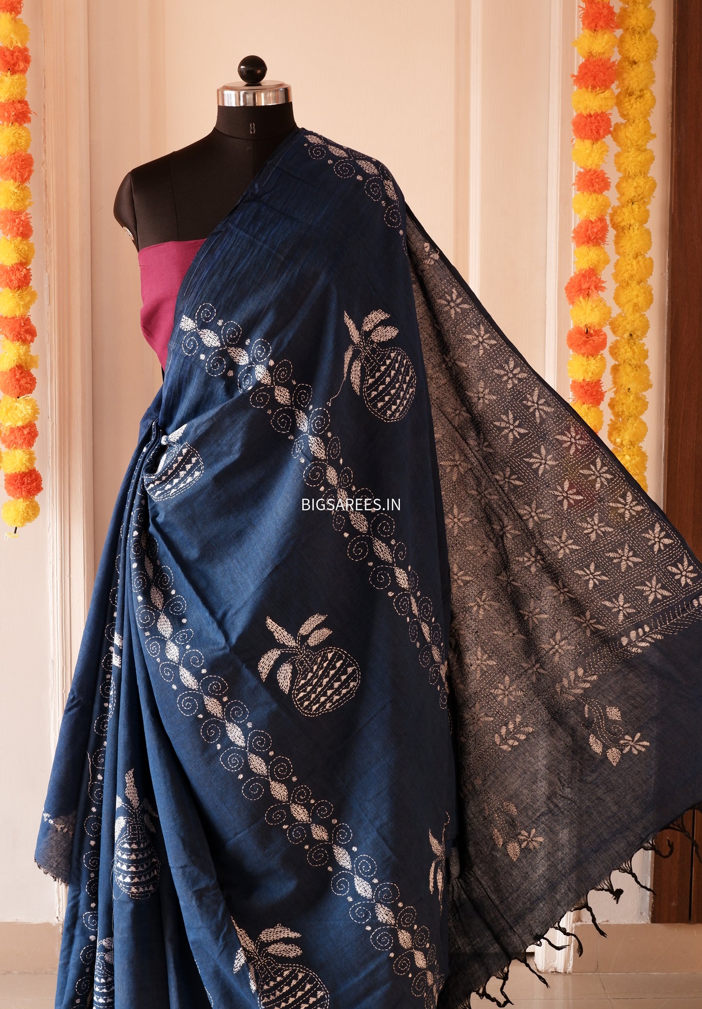 Kantha Hand Embroidered Pure Cotton Saree
