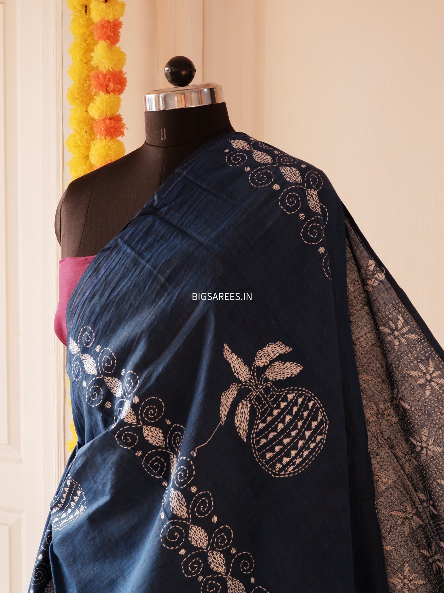 Kantha Hand Embroidered Pure Cotton Saree