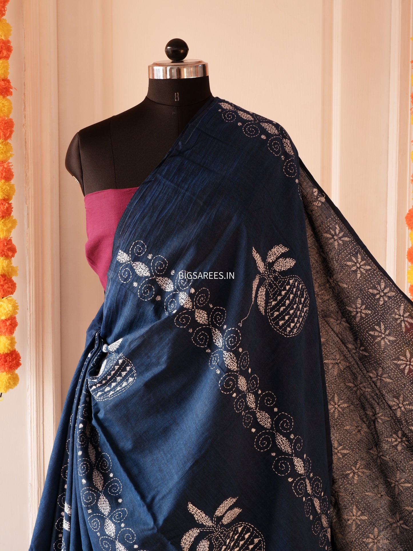 Kantha Hand Embroidered Pure Cotton Saree