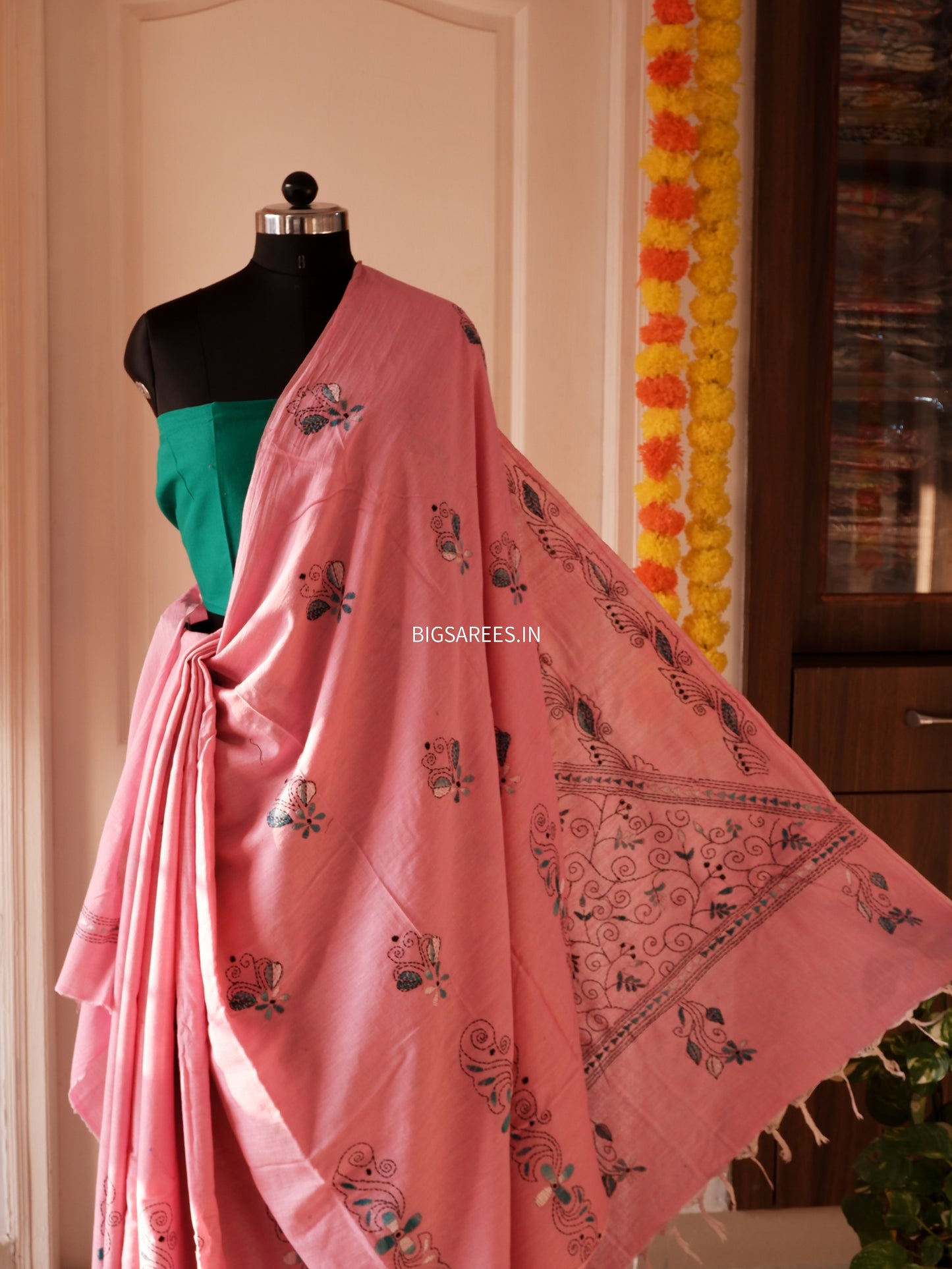 Kantha Hand Embroidered Pure Cotton Saree